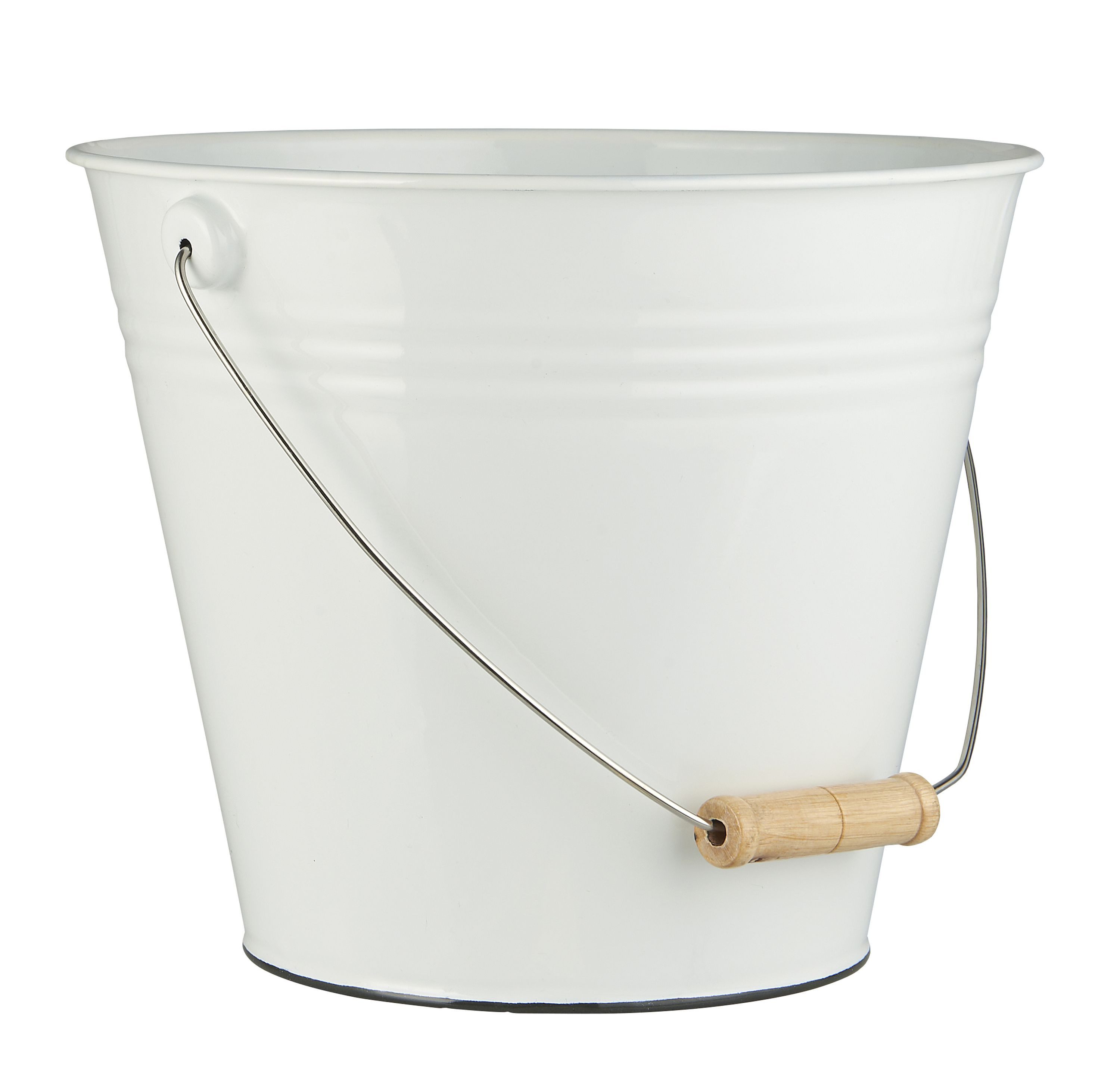 Ib Laursen Blumentopf Ib Laursen - Eimer mit Henkel aus Emaille 8,5 Liter Retro Weiß 0421-11