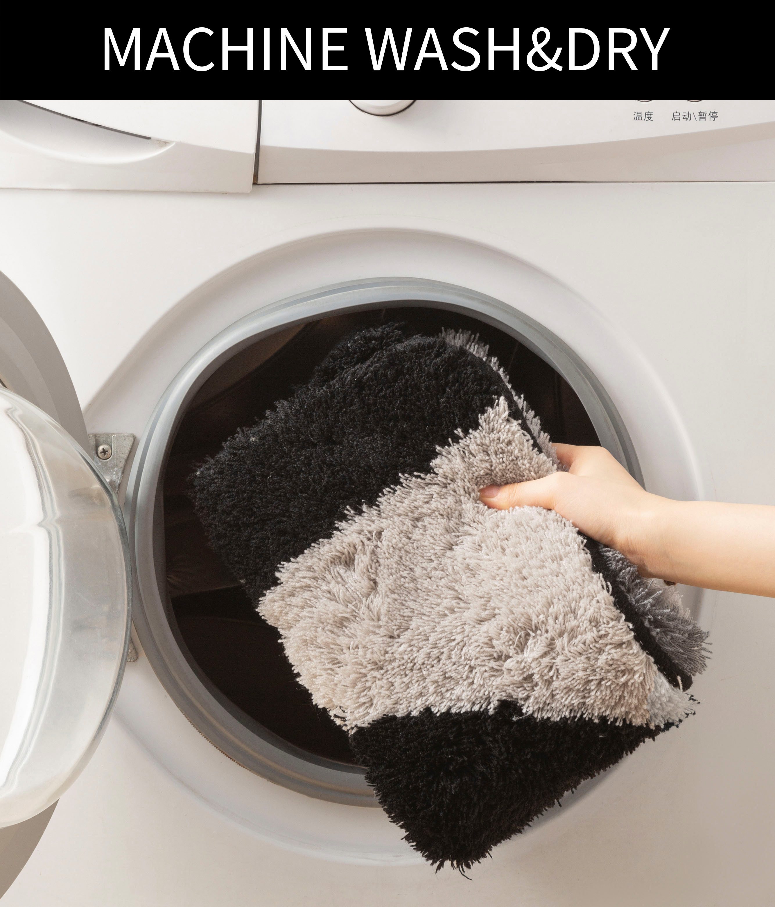 OTTO home Badematte Magnus, Badvorleger, Badezimmer Teppich, Höhe 20 mm, rutschhemmend beschichtet, schnell trocknend, strapazierfähig, Polyacryl, rechteckig, mehrfarbig, Badteppich, Badematten auch als 2 teiliges Set & rund