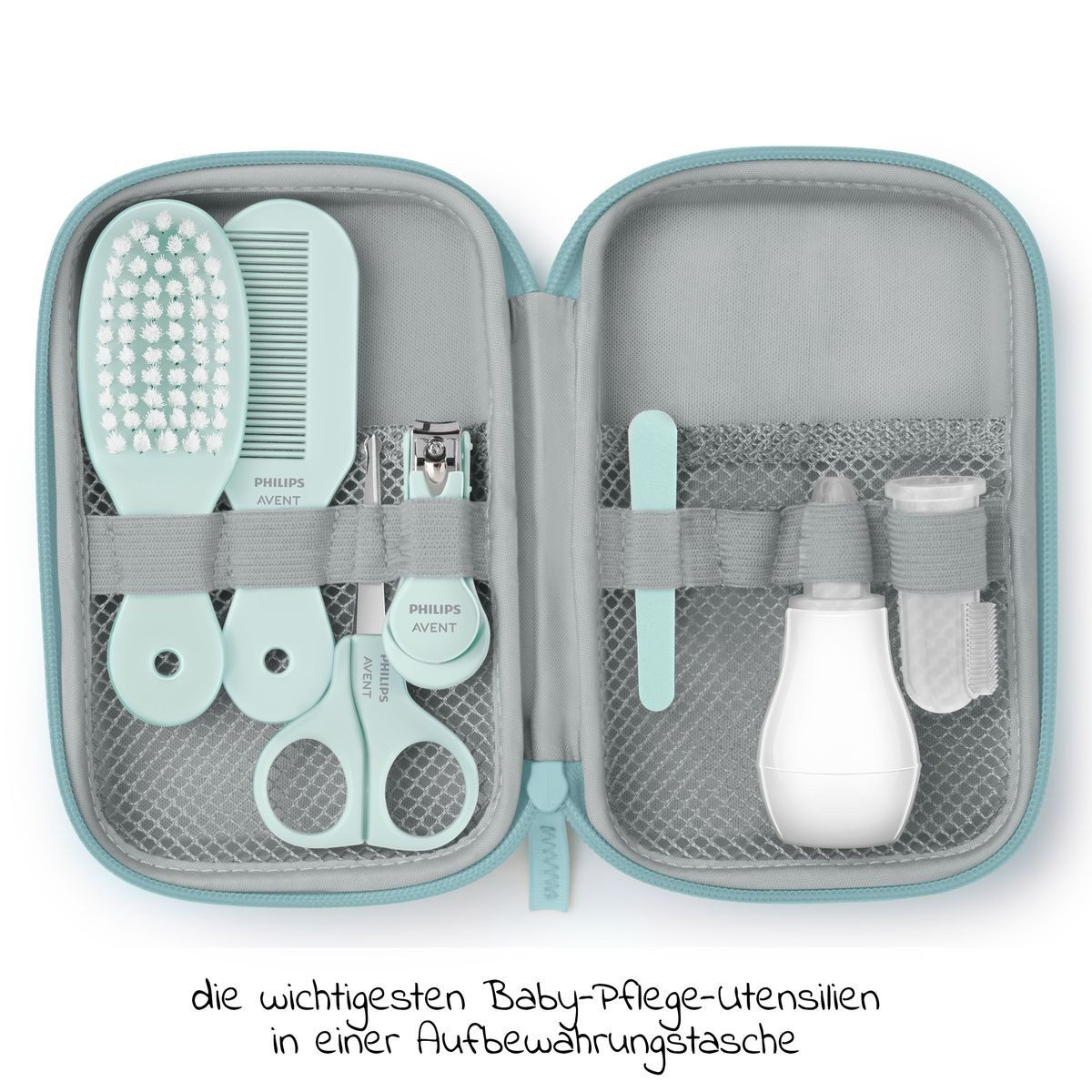 Philips AVENT Baby-Nagelschere Premium Pflege Set, Badethermometer, Gesundheitsset, Kapuzenbadetuch, 2 Waschhandschuhe