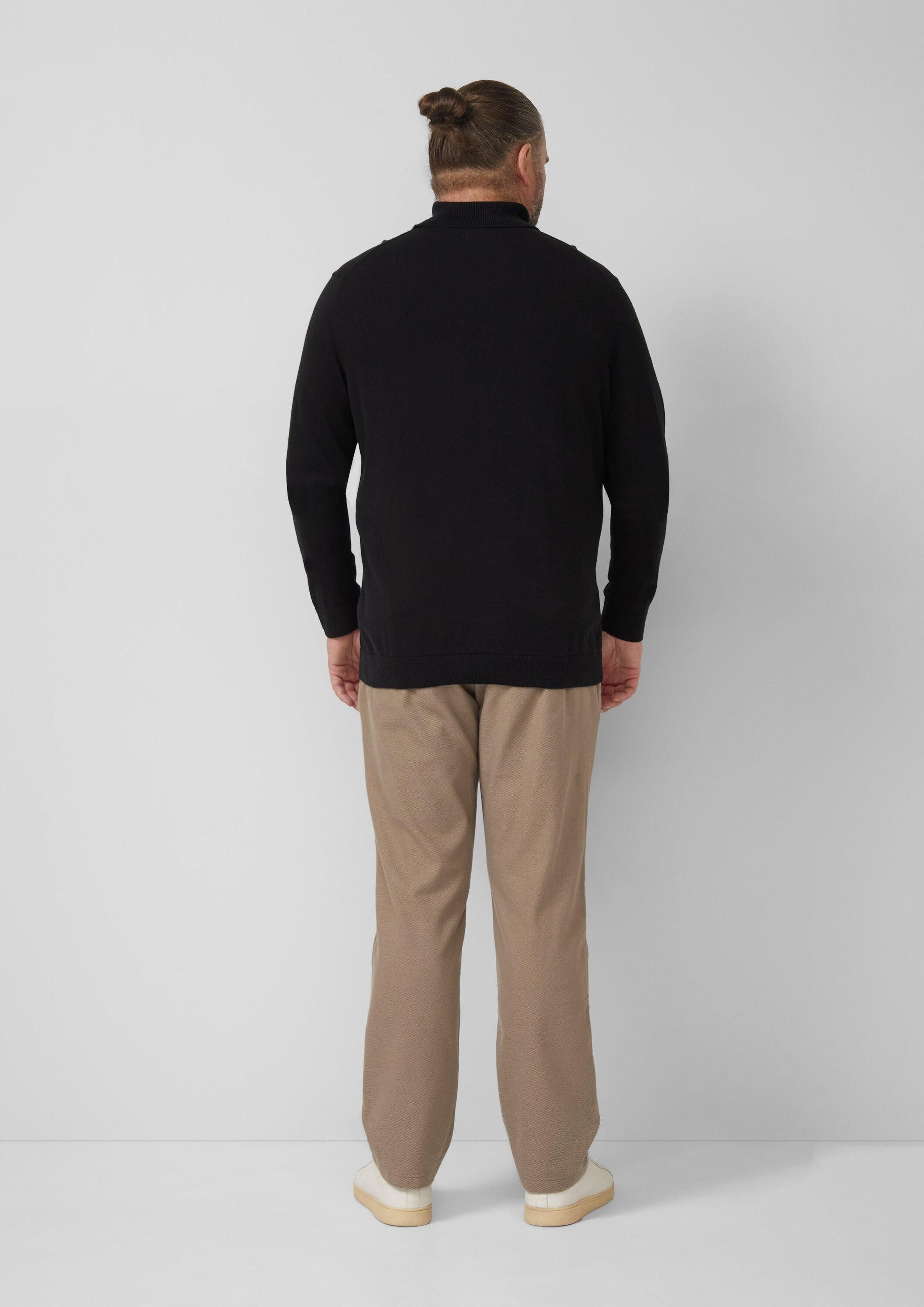 s.Oliver Longpullover Strickpullover Rollkragenpullover aus reiner Baumwolle