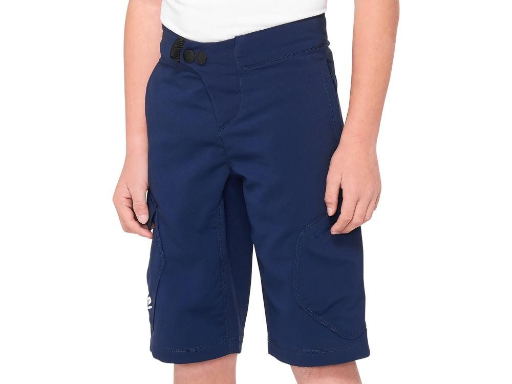 Fahrradhose 100% Ridecamp Youth Short 28" navy - komfortable MTB-Short für junge R