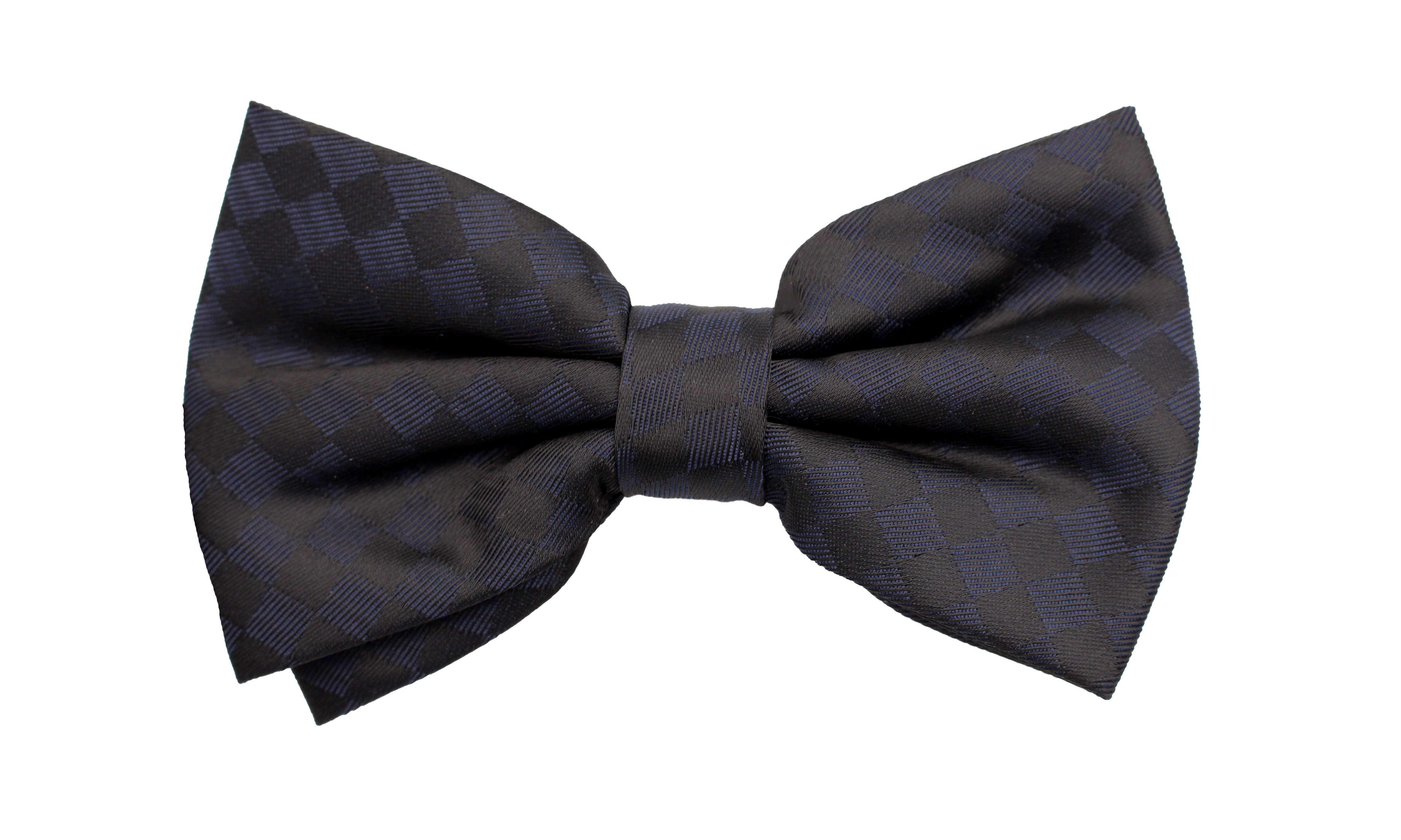 Fabio Farini Fliege Herren Karomuster Fliegen - Männer Querbinder Vorgebunden Bowtie (1-St., Kariert) Schwarz/Blau