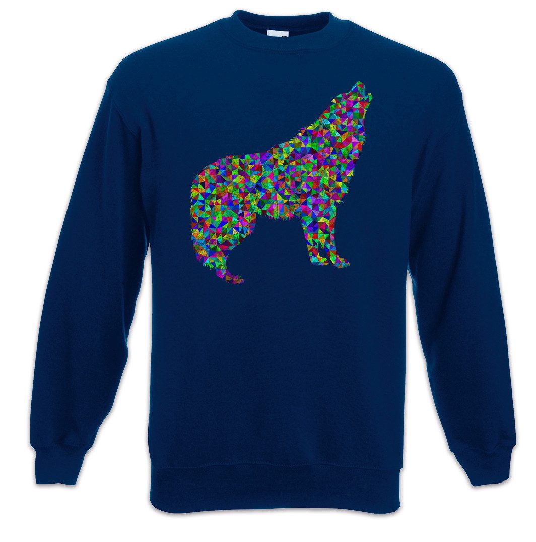 Sweatshirt Colored Wolf Sweatshirt Wolves Wolfsrudel Wölfe Toon Cartoon Comic