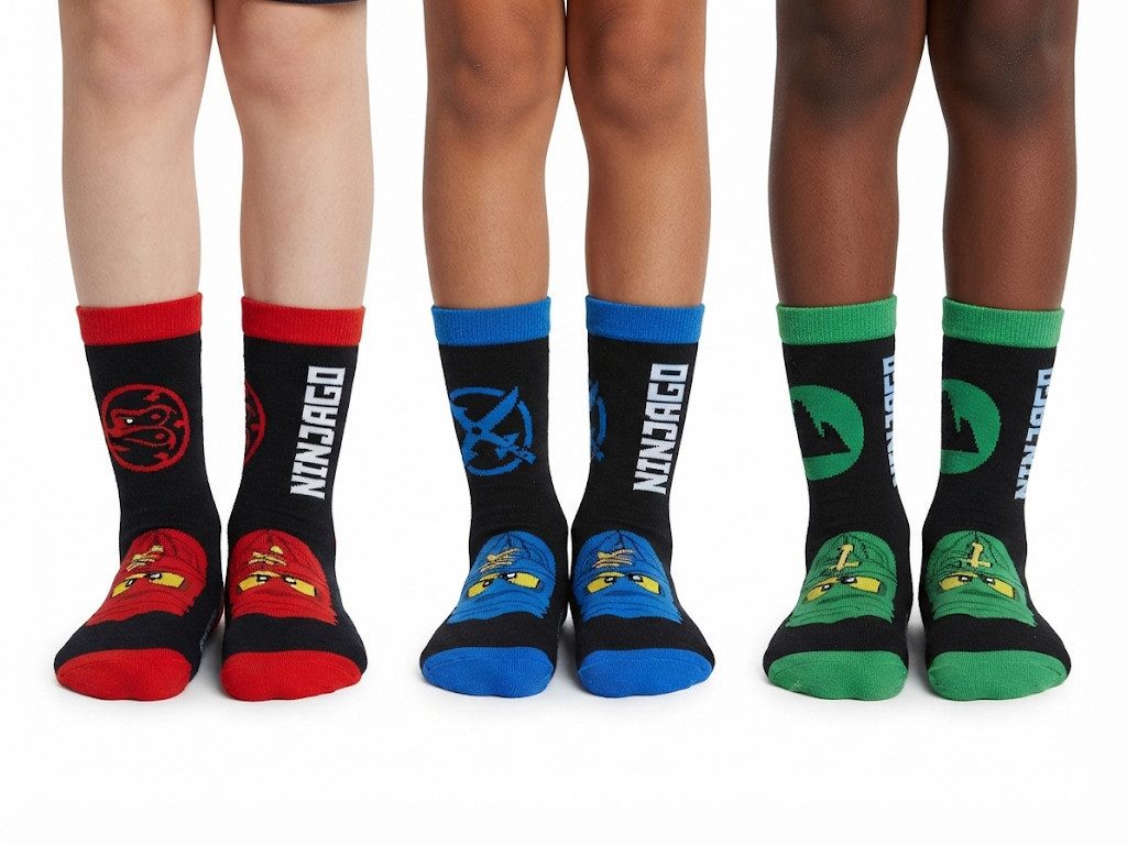 LEGO® Freizeitsocken LEGO NINJAGO Socken Set 3 Paar Kindersocken Kinder Strümpfe für Jungen – Bild 2 von 5