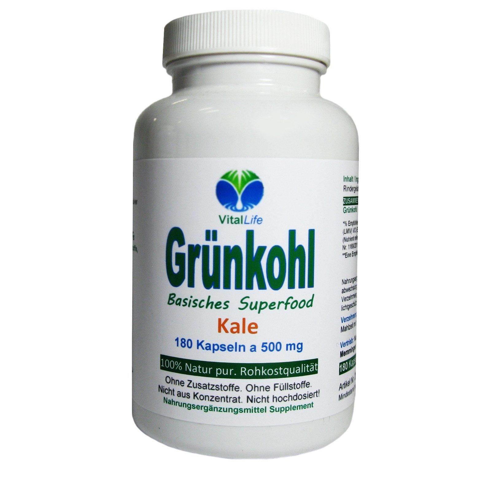 Grünkohl Kale LUTEIN & SULFORAPHAN Natur pur OHNE Zusatzstoffe Kapseln