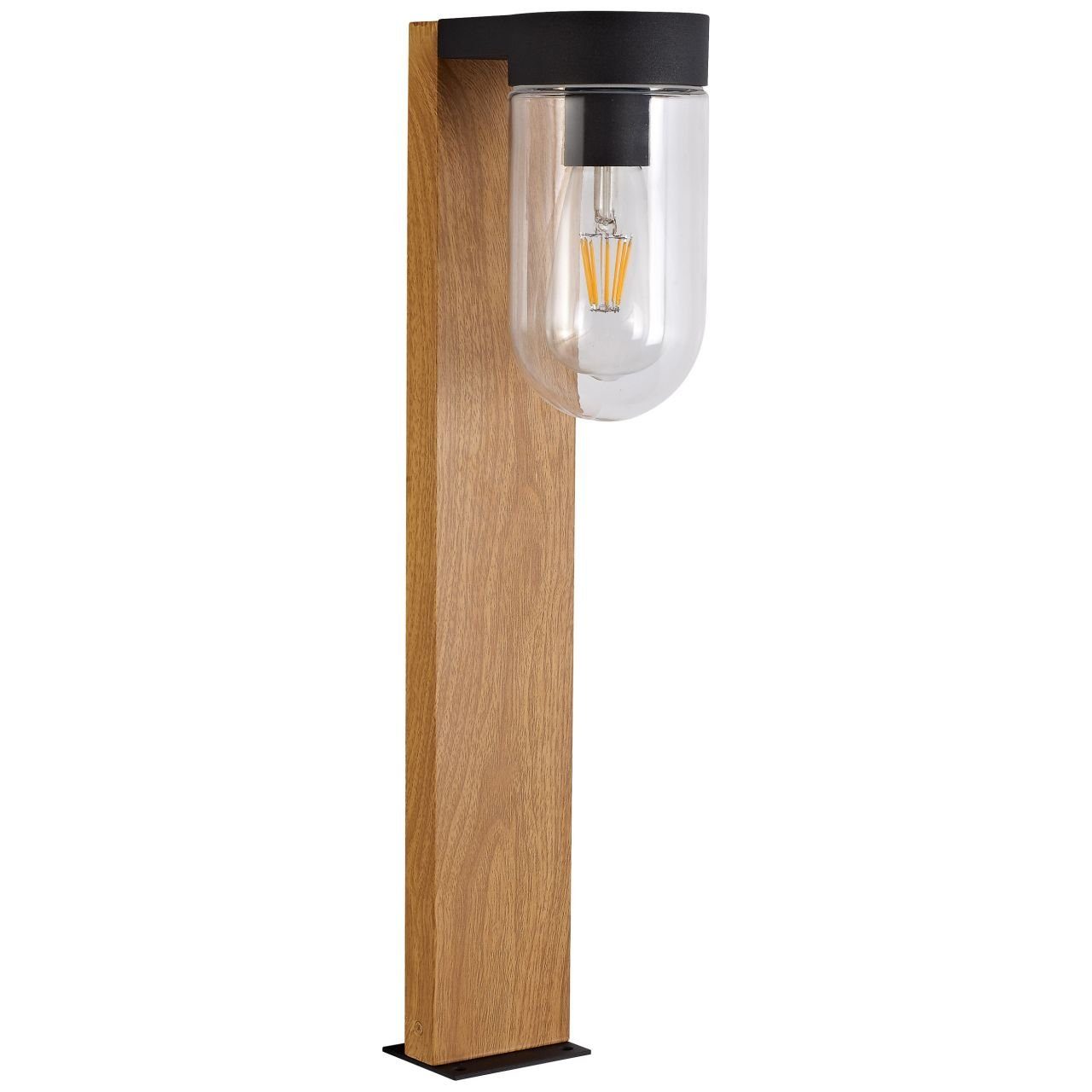 Brilliant Außen-Stehlampe Cabar, Lampe Cabar A60, E27 Außensockelleuchte dunkel/schwarz holz 1x 55cm