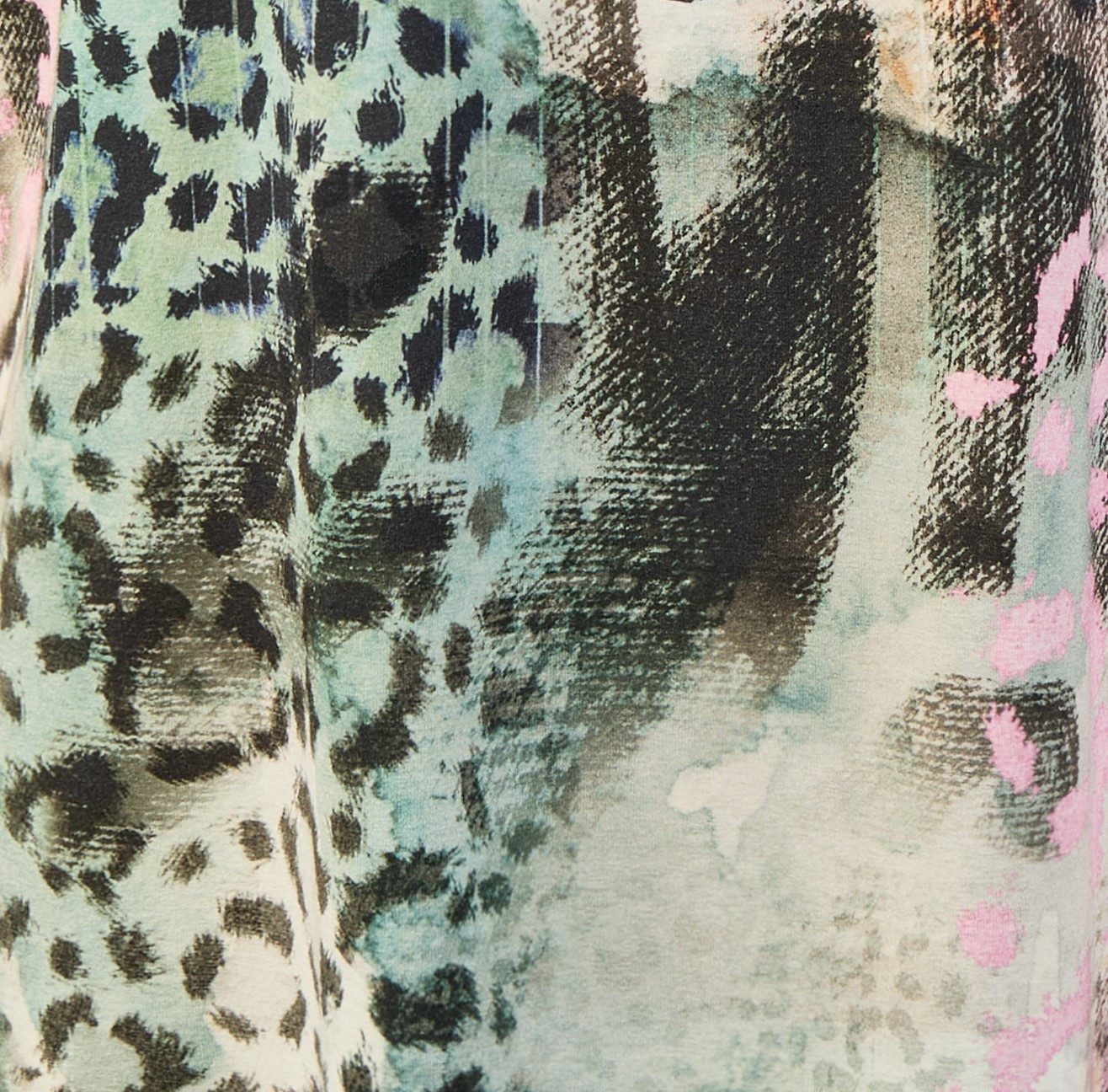 Mona Lisa Print-Shirt Große Größen - in modernem Salbei-Print aus hochwertige Viskosemischung