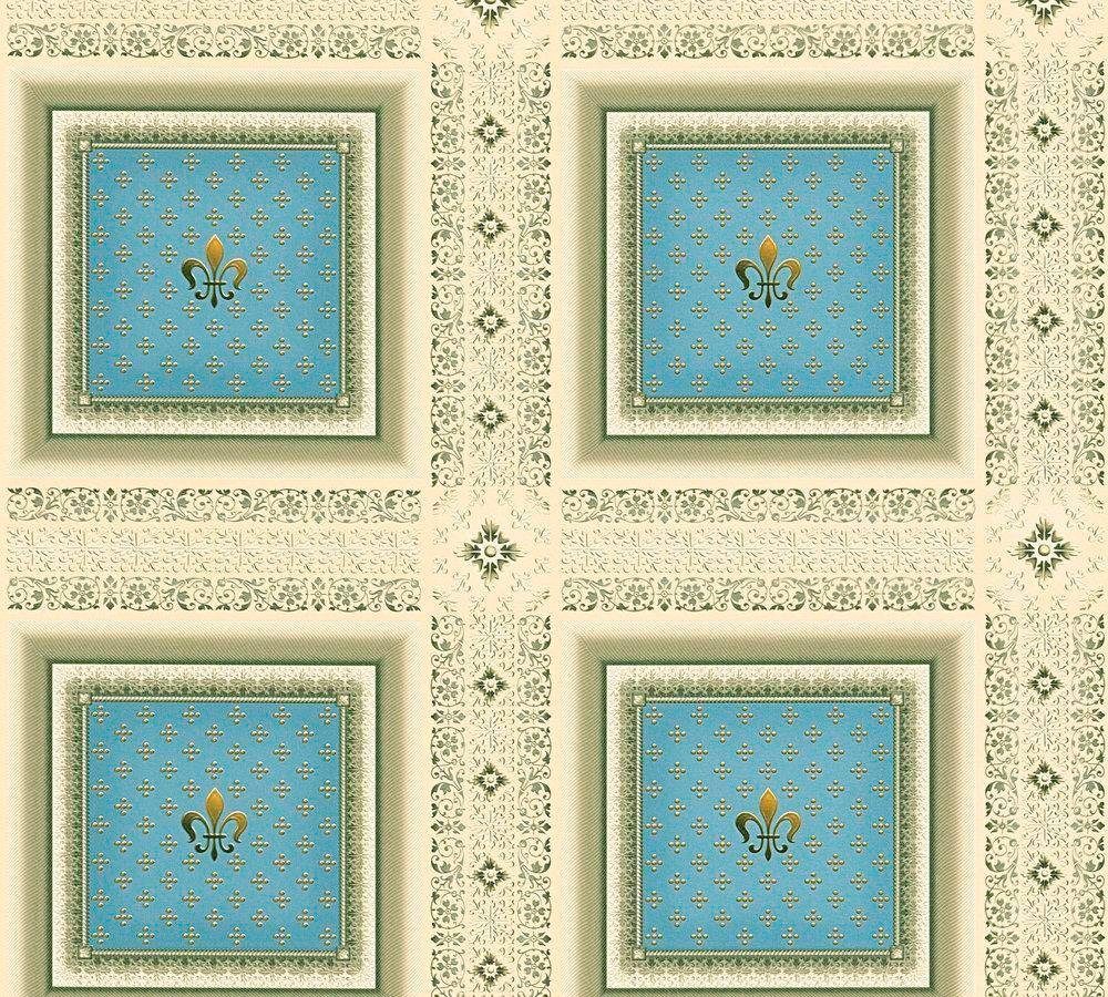 Tapete A.S. Création walls Geometrisch Vliestapete Barocktapete living hellgelb/hellblau/beige/hellgrün Hermitage, Barock,