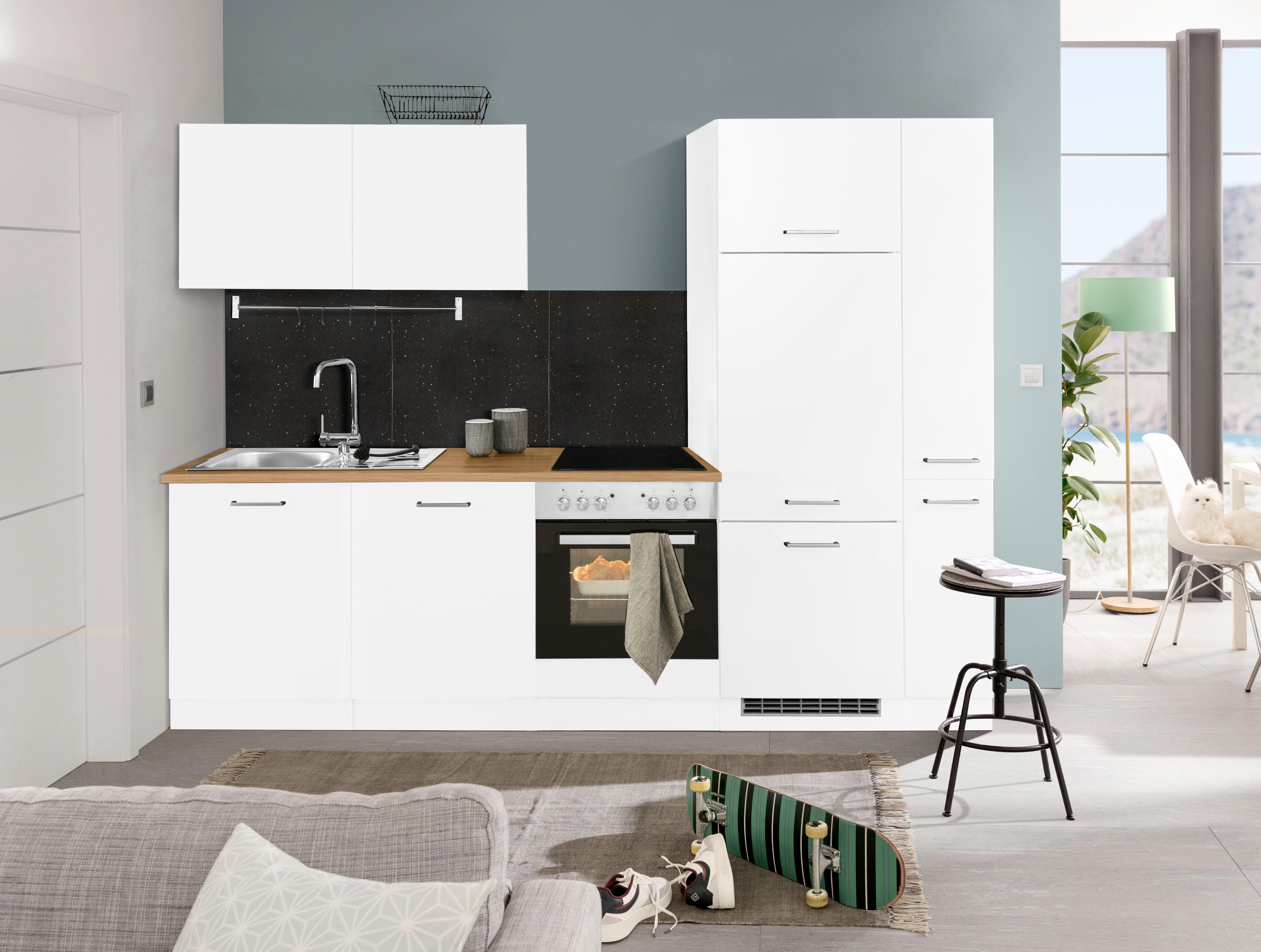 KOCHSTATION Küchenzeile KS-Kehl, ohne E-Geräte, Breite 270 cm, für Kühlschrank