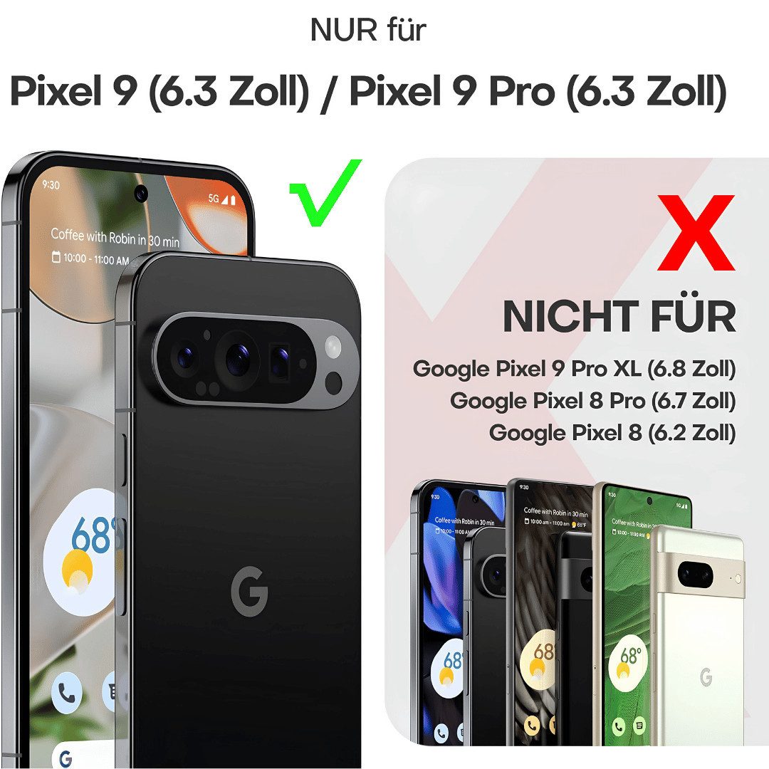 SmartUP Smartphone-Hülle für Google Pixel 9 Pro MagSafe Silikon Case Ultra Slim Transparent 6,3, MagSafe-Technologie, präzise Aussparungen