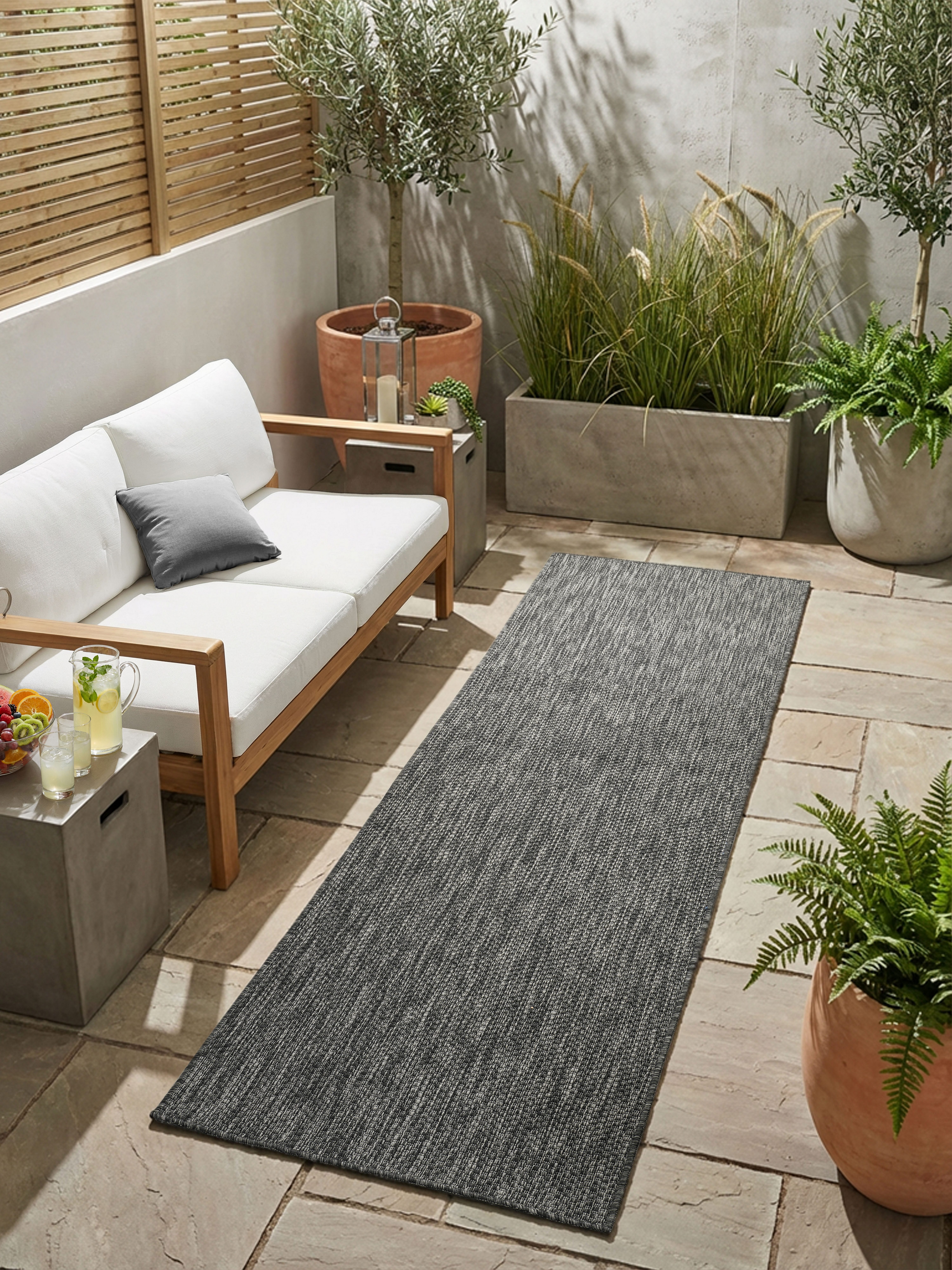 Bruno Banani Teppich Venezia, auch als Läufer, rechteckig, Höhe: 4 mm, In- und Outdoor geeignet, Sisal-Optik, Wetterfest & UV-beständig
