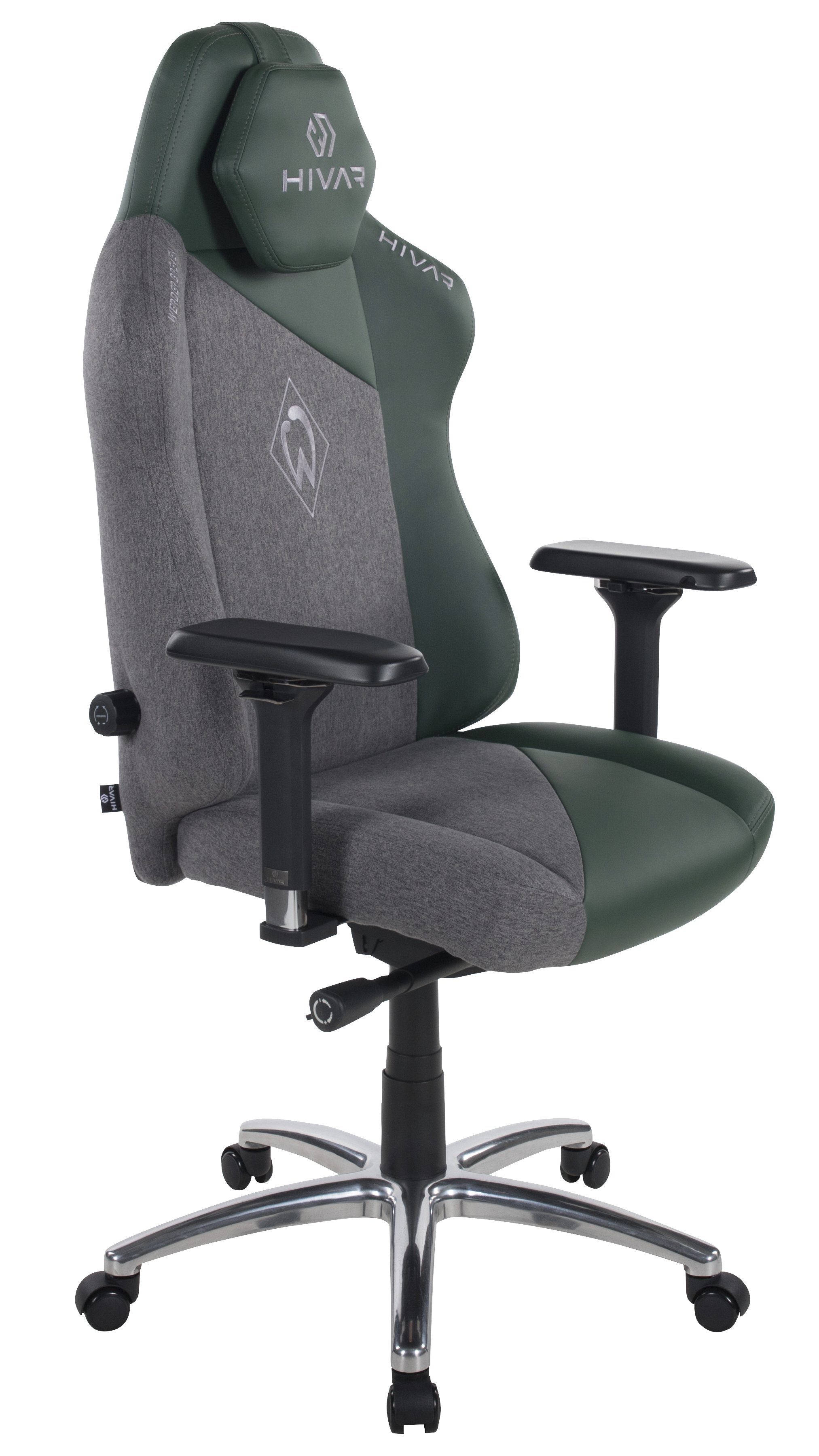 HIVAR Gaming-Stuhl Werder Bremen Edition, Ergonomischer Bürostuhl bis 130kg, TÜV und GS, höhenverstellbare Rückenlehne, Lordosenstütze, Sitztiefenverstellung