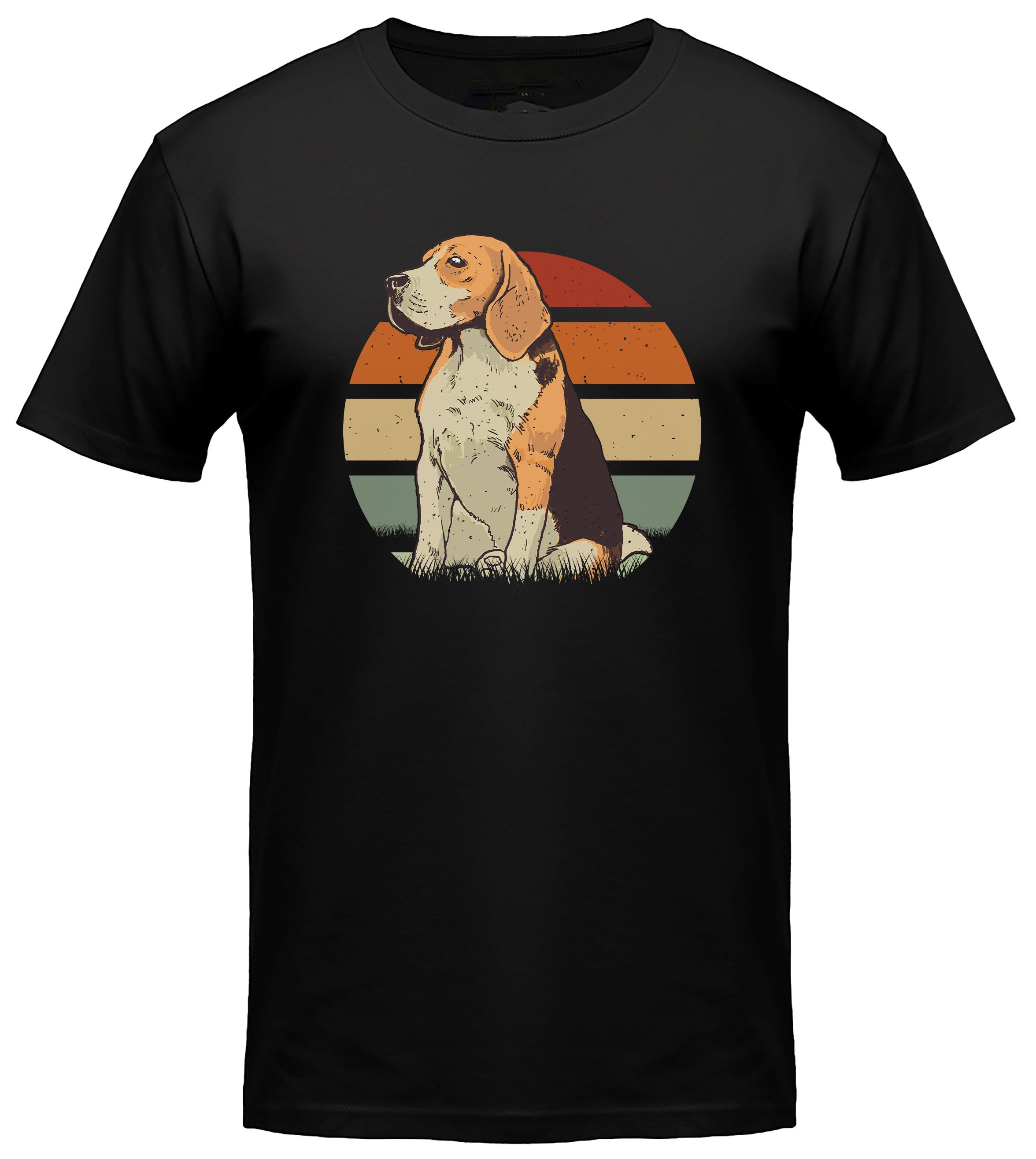 MyDesign24 T-Shirt Hunde print Shirt Beagle Hunde T-Shirt schwarz kurzarm Regular Fit i217