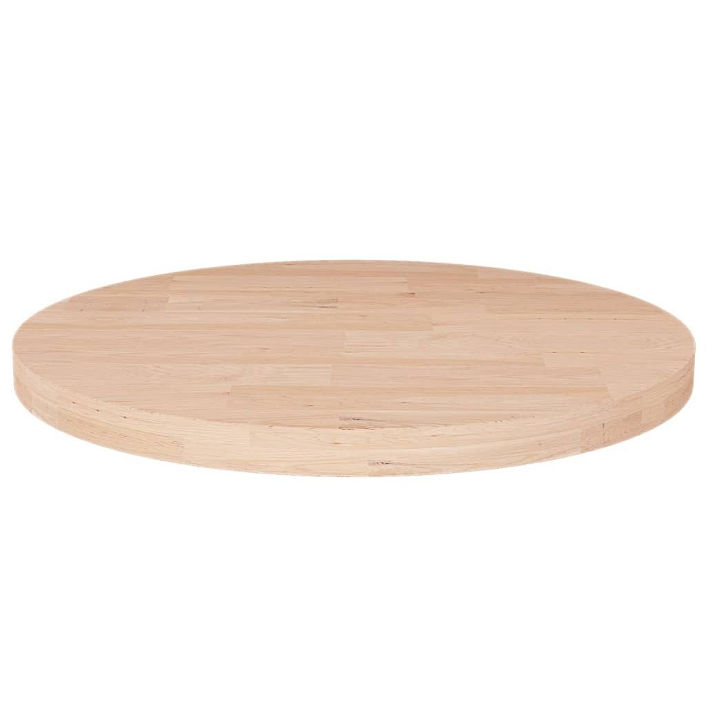 vidaXL Tischplatte Runde Tischplatte Ø50x2,5 cm Unbehandeltes Massivholz Eiche (1 St)