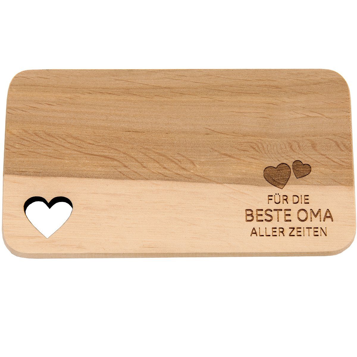 Spruchreif® Frühstücksbrett Frühstücksbrettchen aus Holz · Brotzeitbrett mit Gravur · Geschenk für Familie · Holzbrettchen mit Herzausschnitt