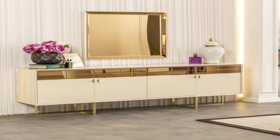 Xlmoebel Sideboard Goldene Anrichte mit edler Optik und viel Stauraum (Anrichte, Anrichte), Hergestellt in Europa