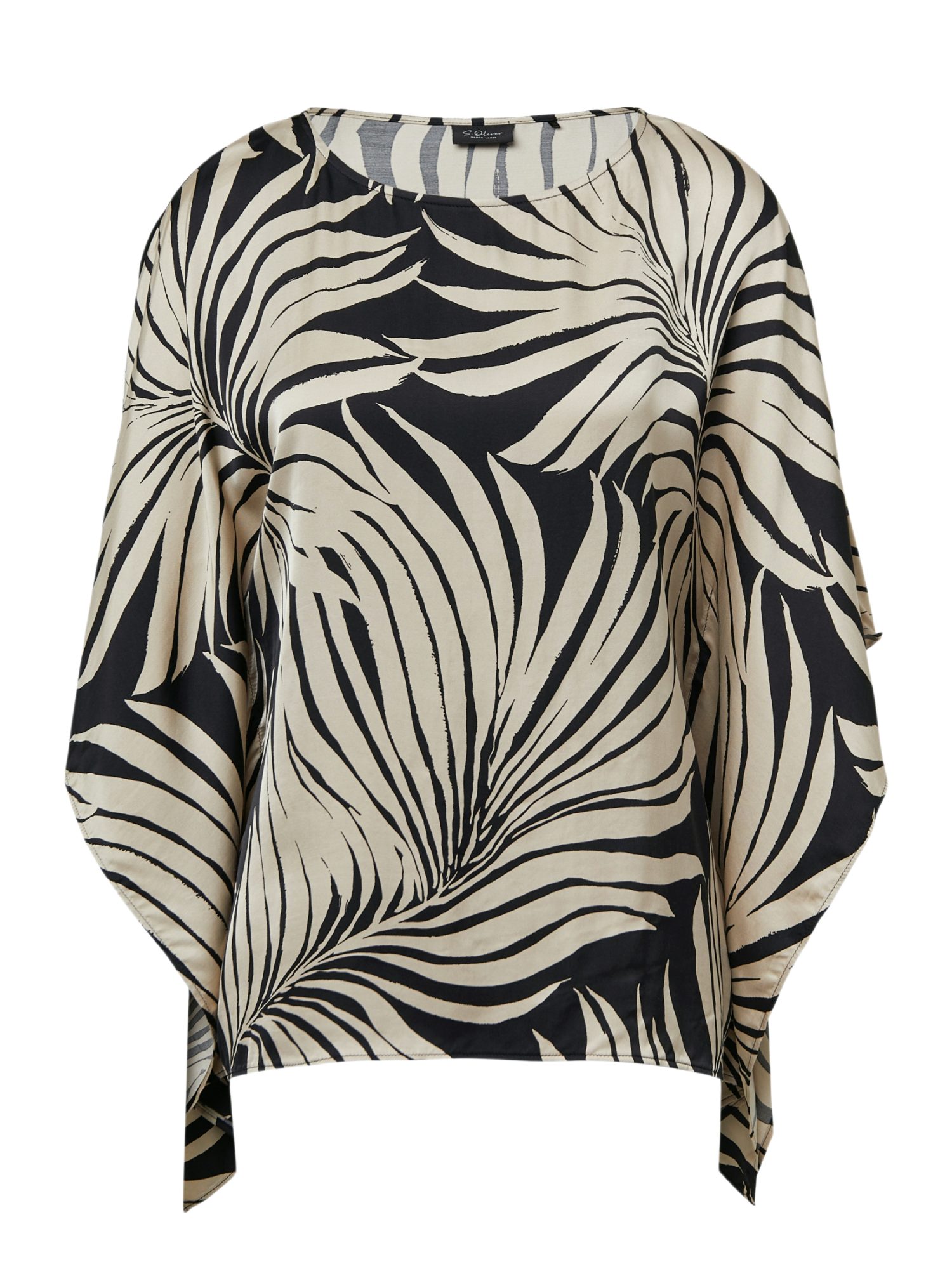 s.Oliver BLACK LABEL Hemdbluse bunt,Casual,Viskose,Unifarben,U-Boot,3/4 Arm,Loose Fit
