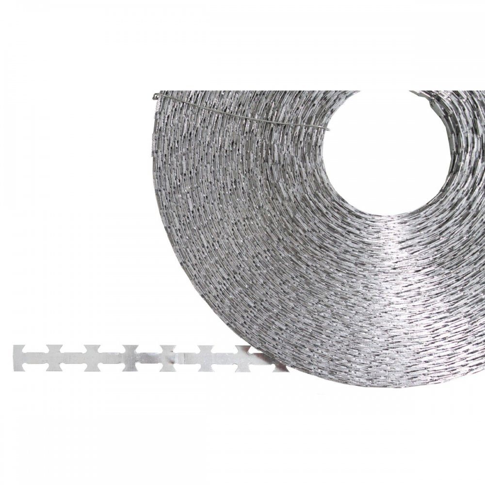 Stacheldraht mit Metallklingen, ca. 50m, Durchmesser 30 cm