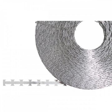 MFH Stacheldraht Band-Stacheldraht, Metall verzinkt, 120 m, Durchm. 30 cm