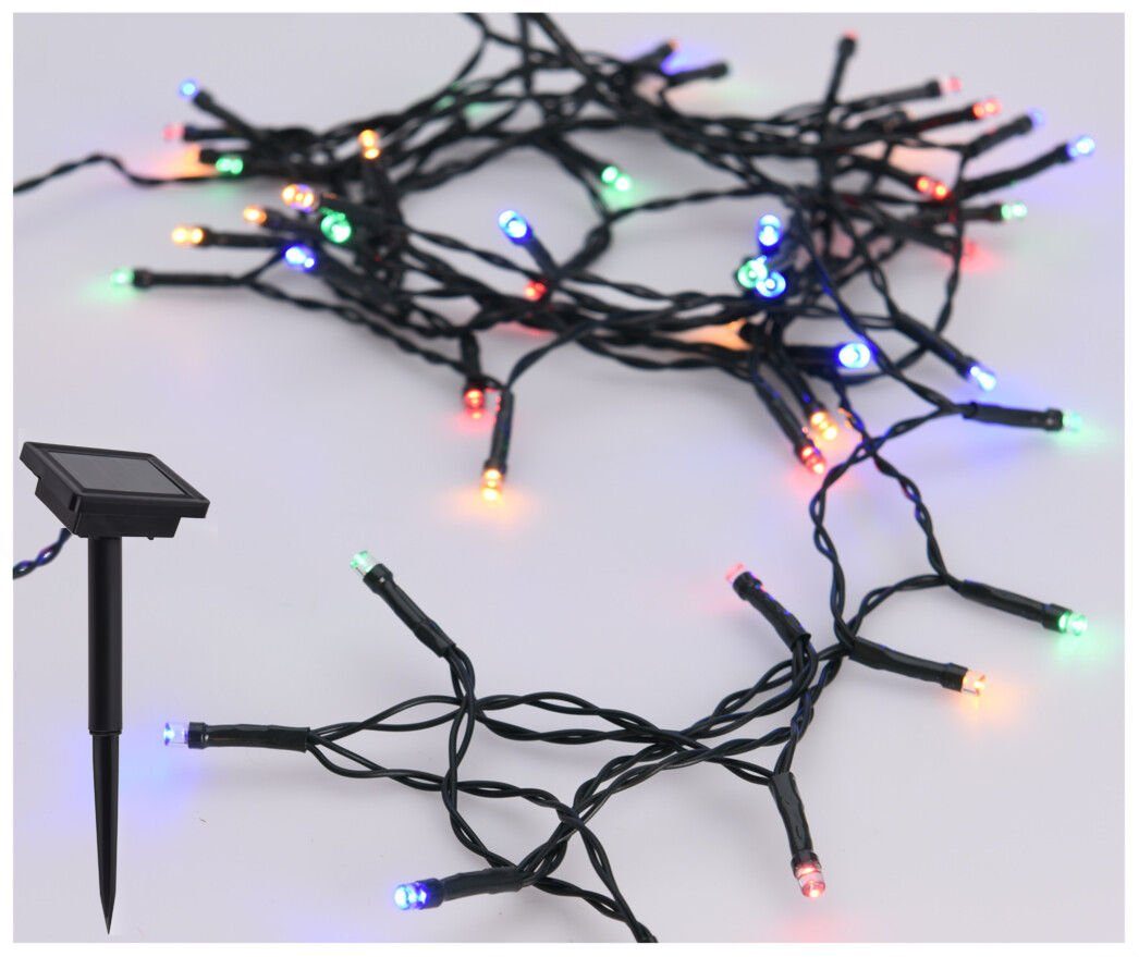 Spetebo LED-Lichterkette Solar Draht Lichterkette bunt - 7 m / 50 LED, 50-f günstig online kaufen