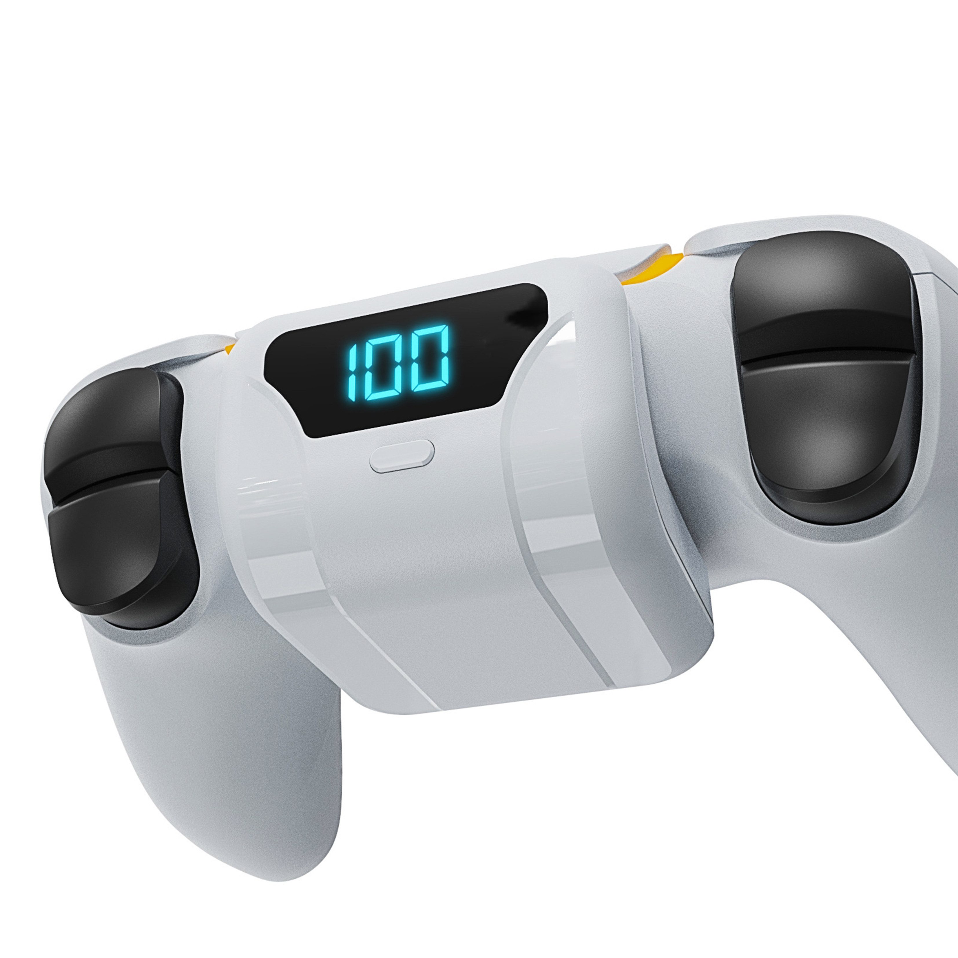 KINSI Externer Akku-Pack für PS5 Controller,PS5-Zubehör-Akku PlayStation 5-Controller (1500mAh mit Digitaler Ladestandsanzeige,Type-C Schnellladung)