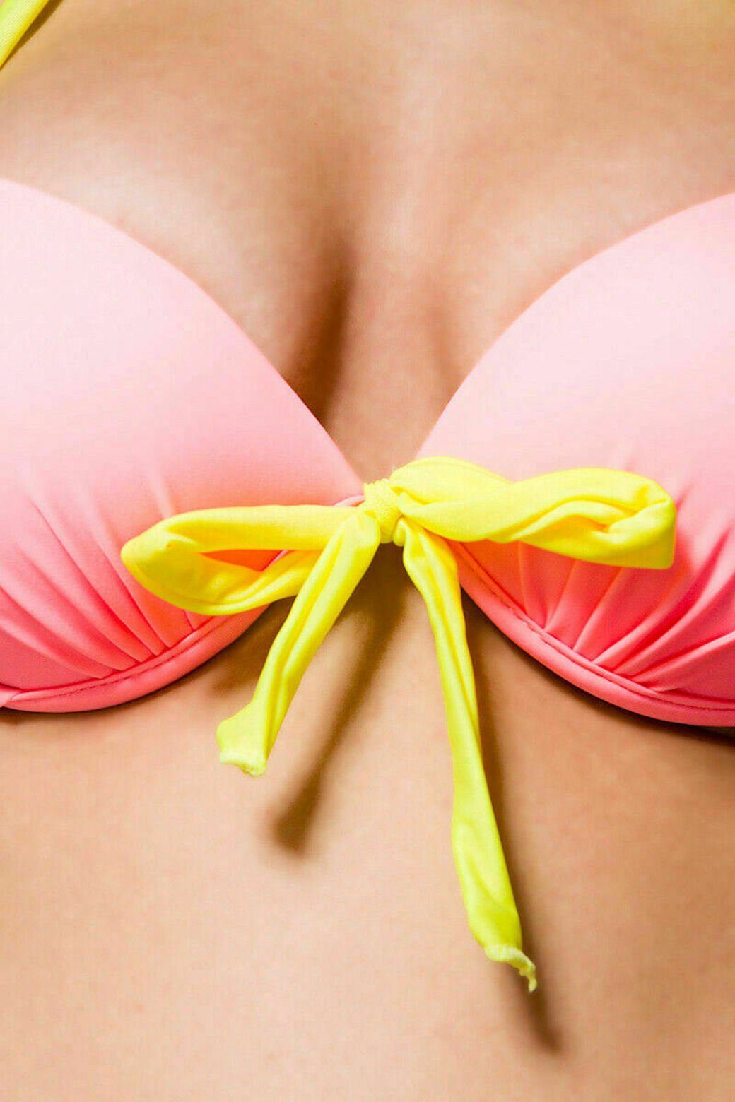 Bikinihöschen schwarz Push-Up BH, Samegame rosa Push-Up-Bikini in rosa/gelb Set : Triangel-Bikini blau