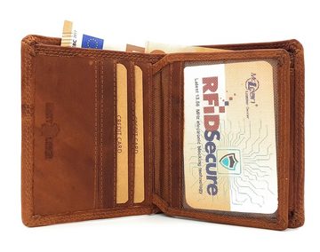 McLean Mini Geldbörse Vintage, echt Leder, mit RFID Schutz, Volllederausstattung, Midi Fromat, kompakt und handlich
