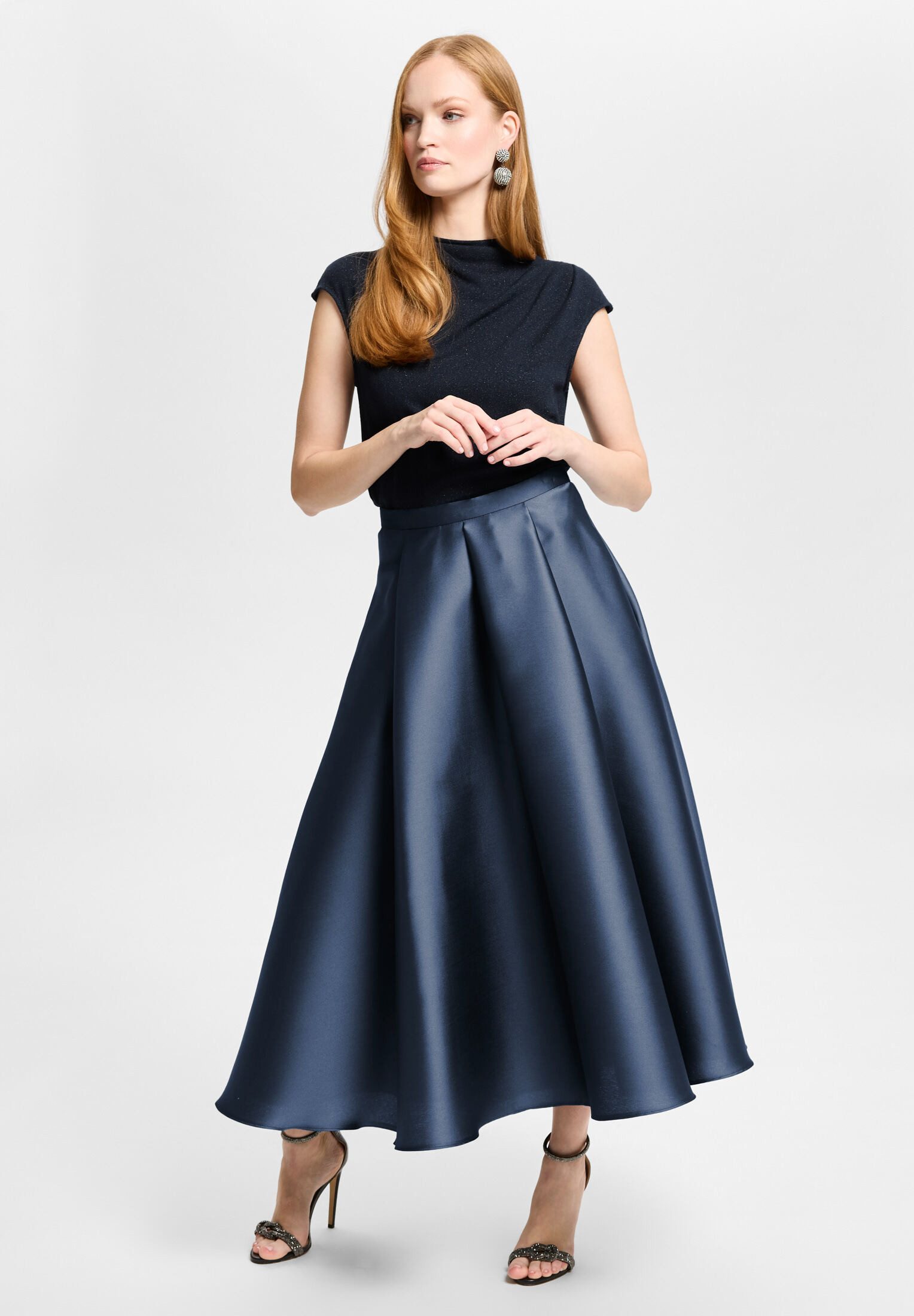 SWING Midirock - Faltenrock aus Twill
