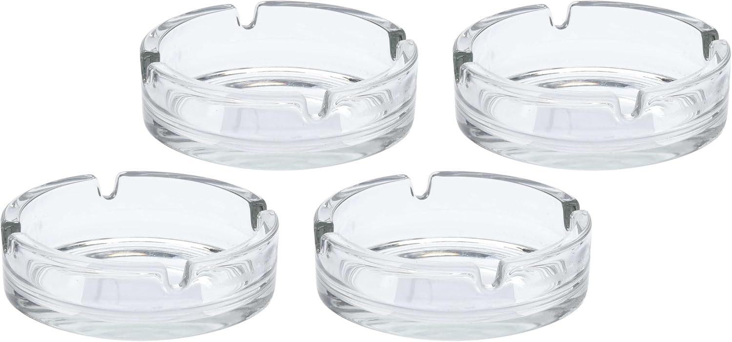 mucHome Пепельницы aus Glas für Zigaretten - für Haushalt und Gastro - Rund Ø 10,5 cm