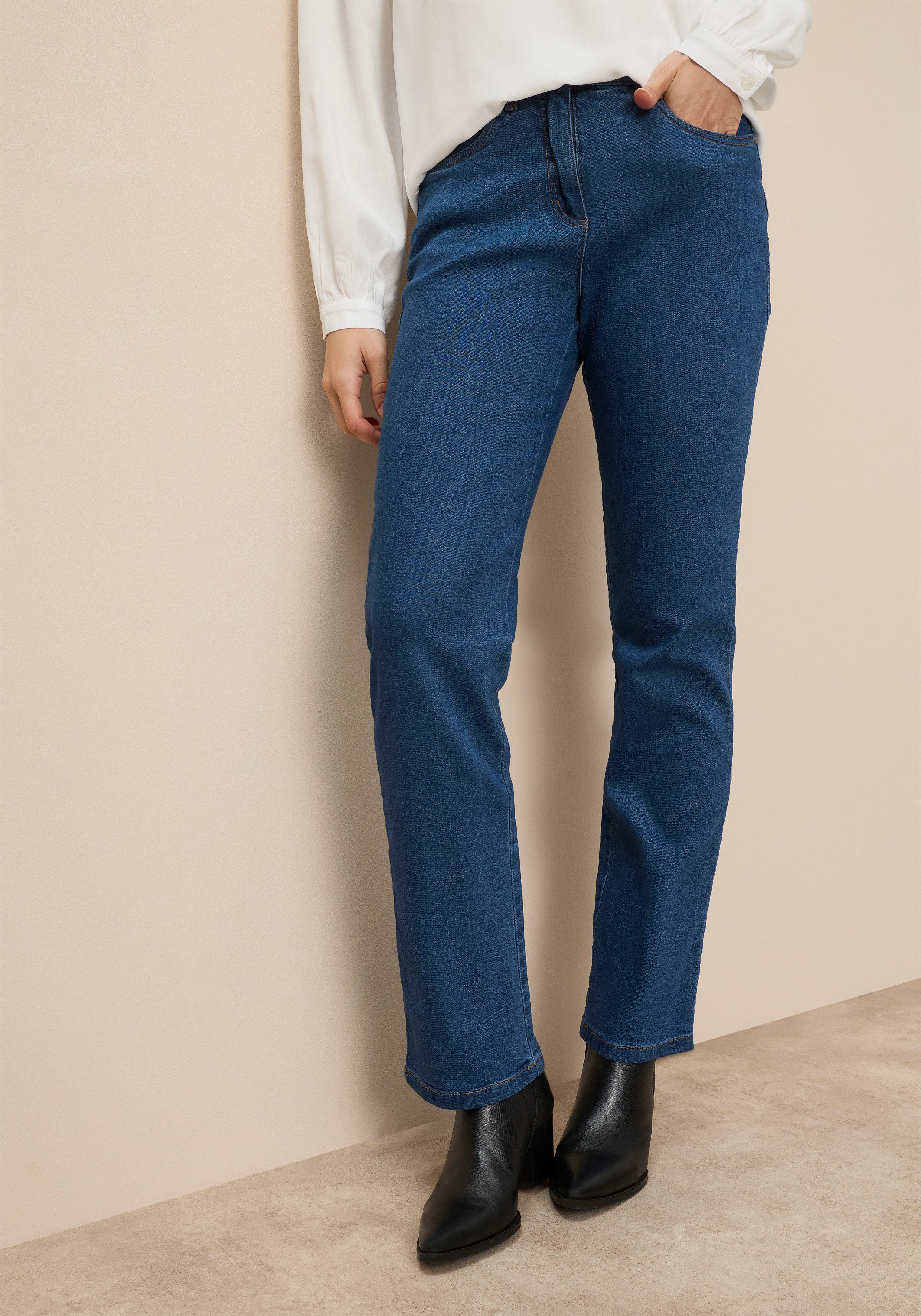 Arizona Gerade Jeans Annett bequeme Passform, 5-Pocket-Style, hohe Taille