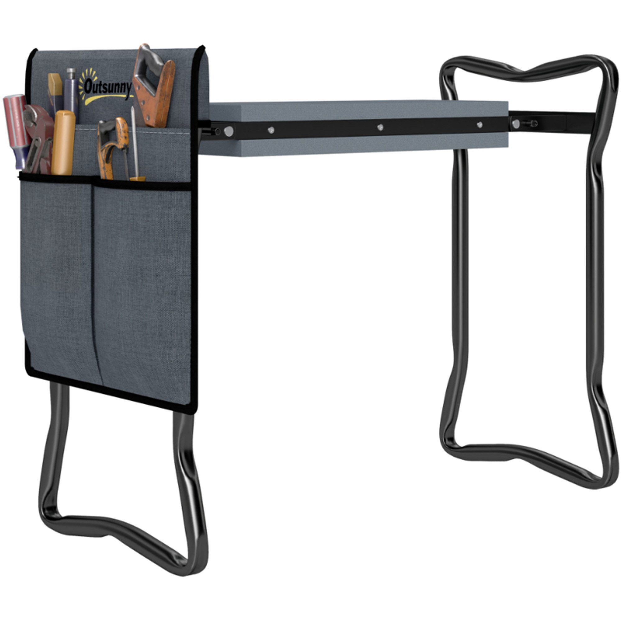 ibettertec Gartenlounge-Hocker Kniebank, weiches Kniekissen, Gartenarbeit, Gartenbank (Spar-Set, 1 St., Klappbare Garten-Kniebank mit Werkzeugtaschen), zweifach nutzbar, platzsparend klappbar, gelenkschonend