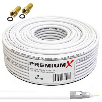 PremiumX Camping SAT Anlage im Koffer Single LNB 15m Kabel 2x F-Stecker SAT-Antenne