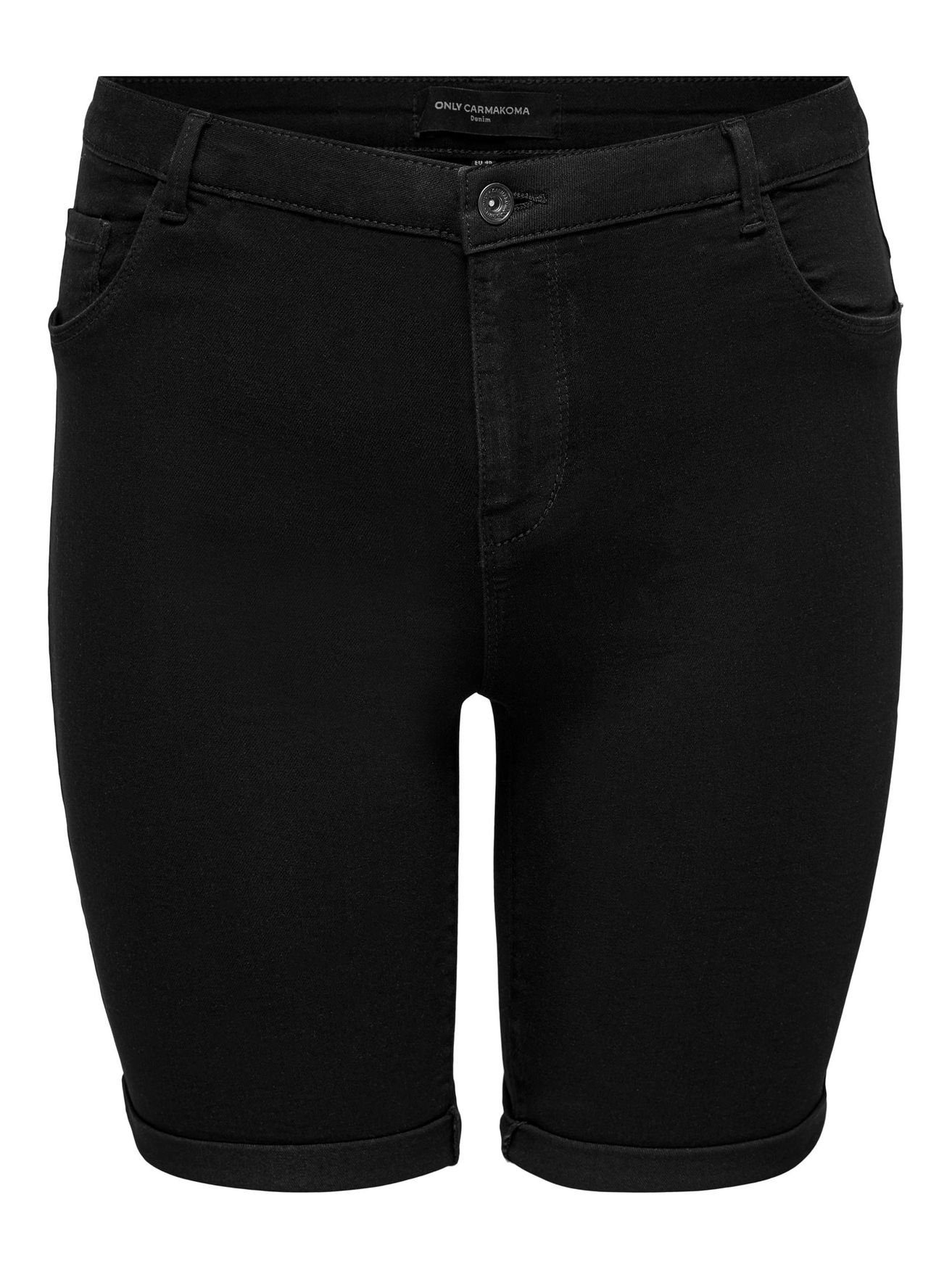 ONLY CARMAKOMA Jeansshorts Plus Size Denim Jeans Shorts Kurze Stretch Bermuda Hose CARTHUNDER 4956 in Schwarz