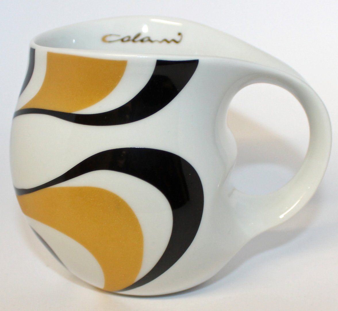 Kaffeetasse Colani gold Becher Wave wave black Tasse Porzellan, Tasse Mikrowellengeeignet 260ml, Schwarz