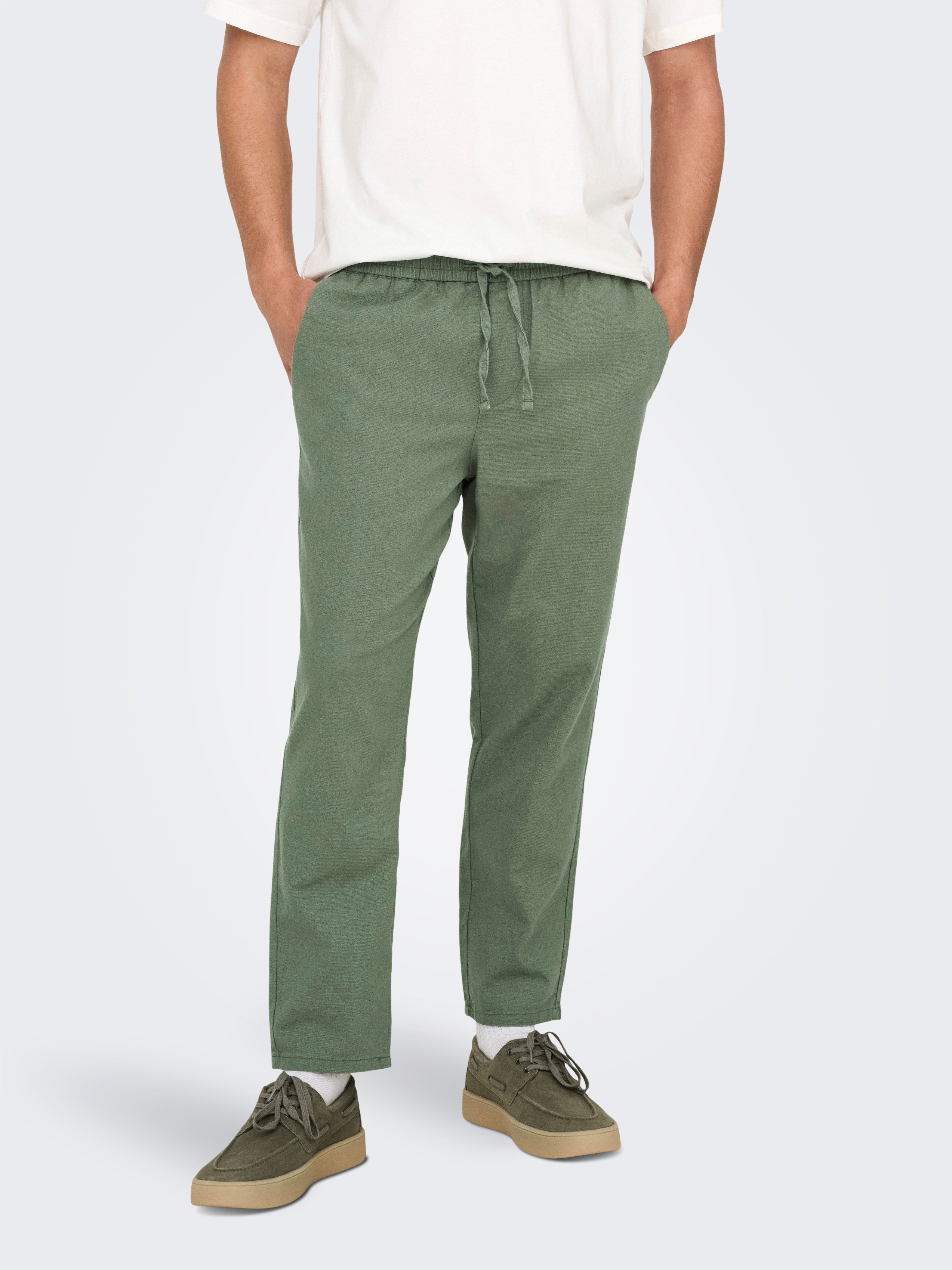 ONLY & SONS Stoffhose ONSLINUS CROP 0007 COT LIN PNT NOOS mit Leinen günstig online kaufen