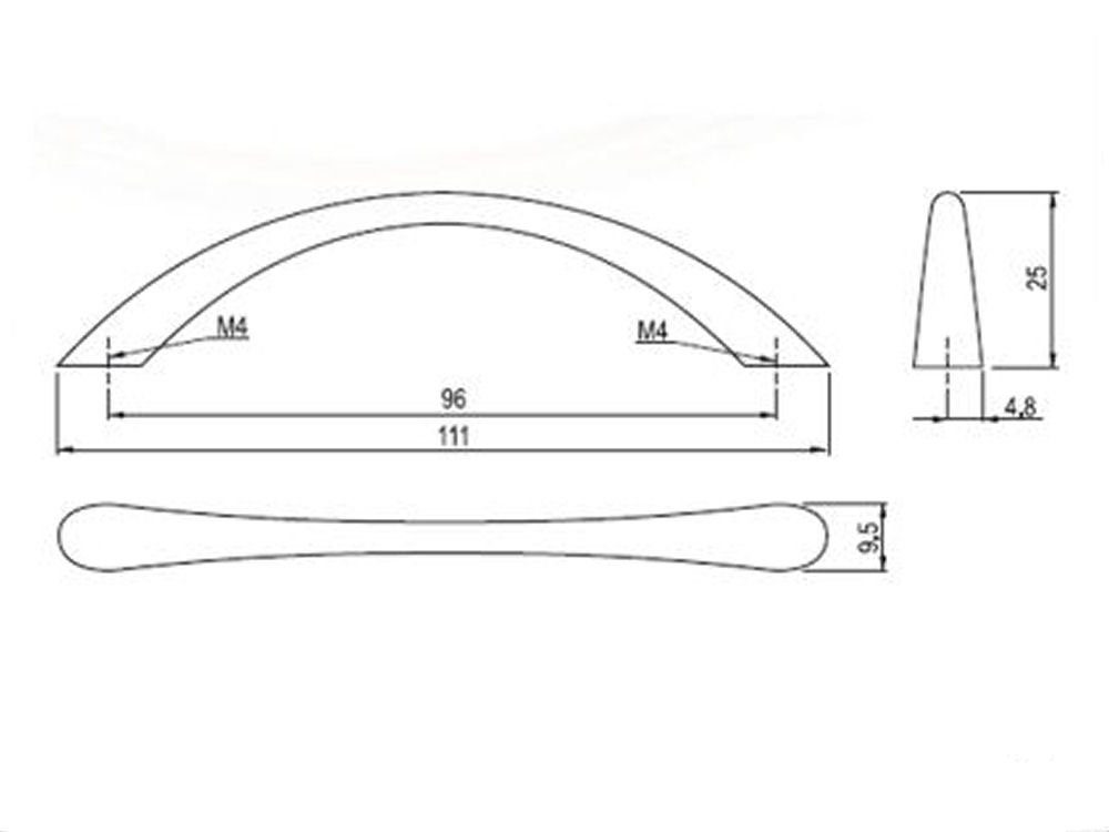 SO-TECH® Möbelgriff AMOS BA 96 - 128 mm - incl. - Schrauben Schubladengriff incl. Griff Schrankgriff Schrauben