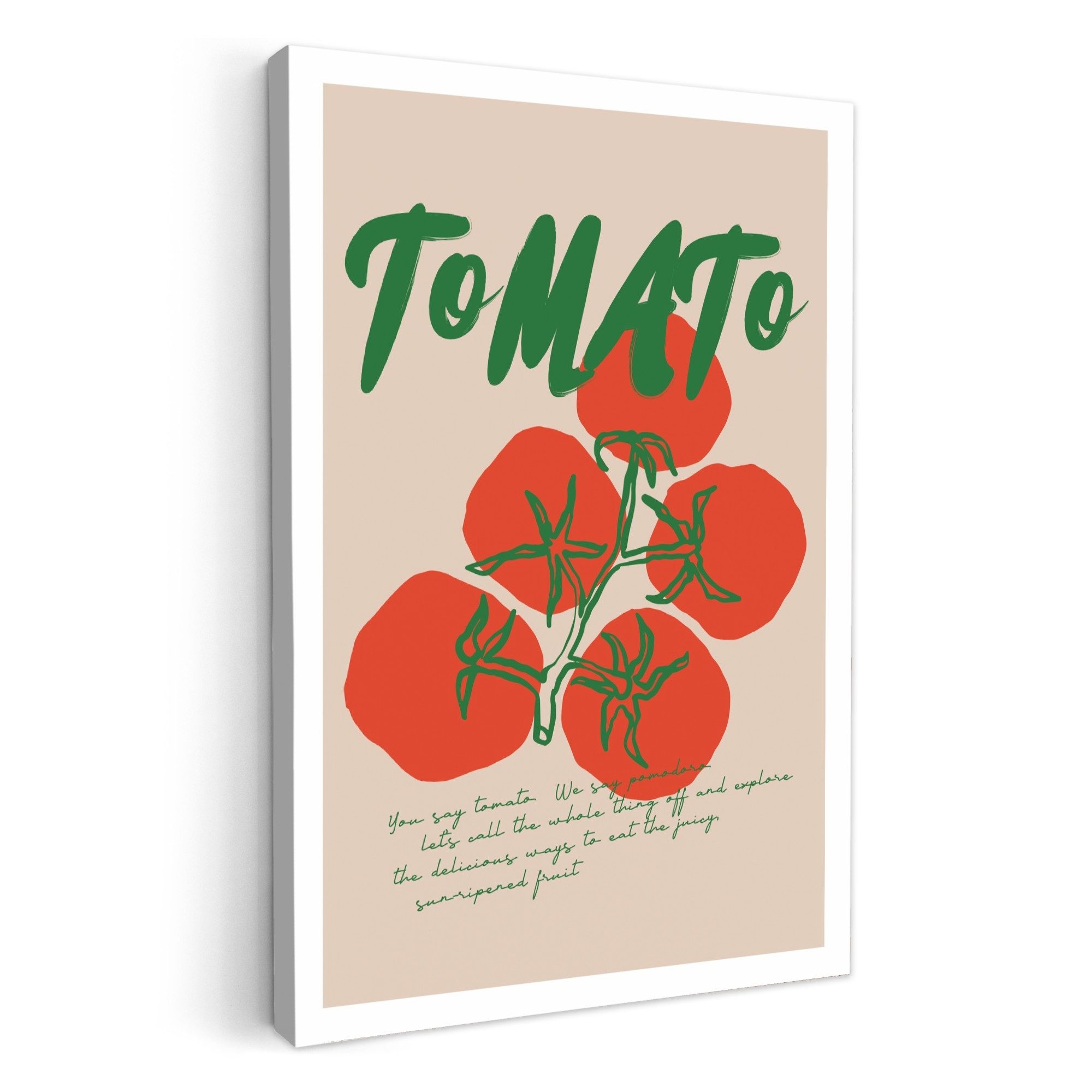 OneMillionCanvasses® Leinwandbild Tomaten - Zitat - günstig online kaufen