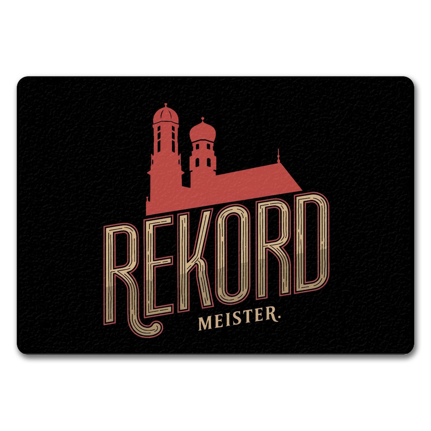 Fußmatte München Rekordmeister Fußmatte in 35x50 cm ohne Rand im Retro Stil