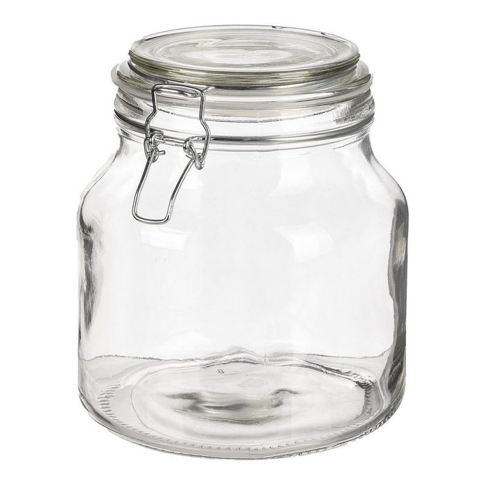 Depot Vorratsglas Vorratsglas mit Bügelverschluss Mila 90% Glas 5% Eisen 5% Silikon (Packung 1 Stück Vorratsglas mit Bügelverschluss) aus Eisen Glas Silikon Ø 16 Zentimeter H 18 Zentimeter