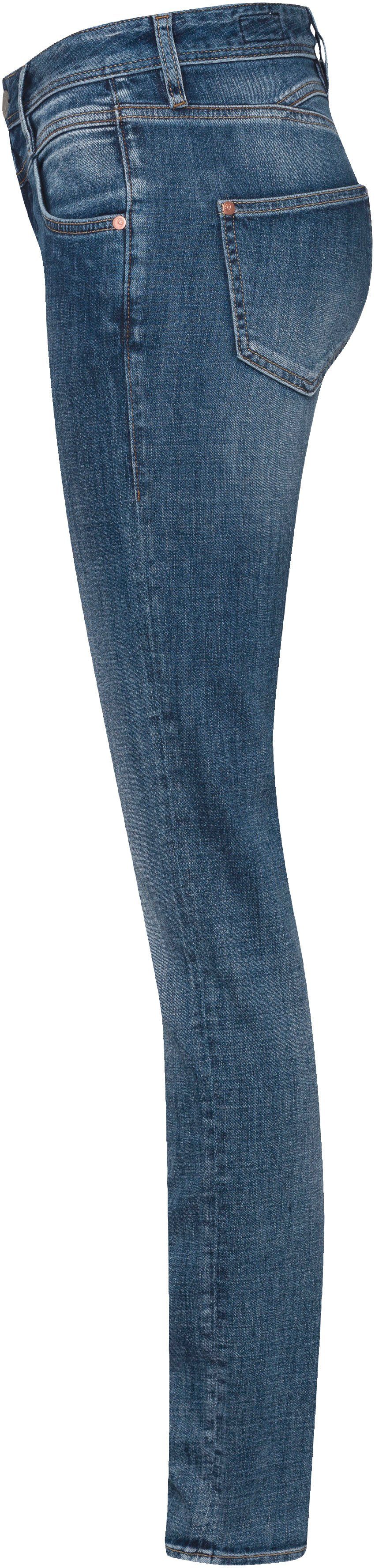 DENIM bamiyan Herrlicher Recycled Waist Normal blue SLIM 868 Polyester RECYCLED PEPPY Slim-fit-Jeans