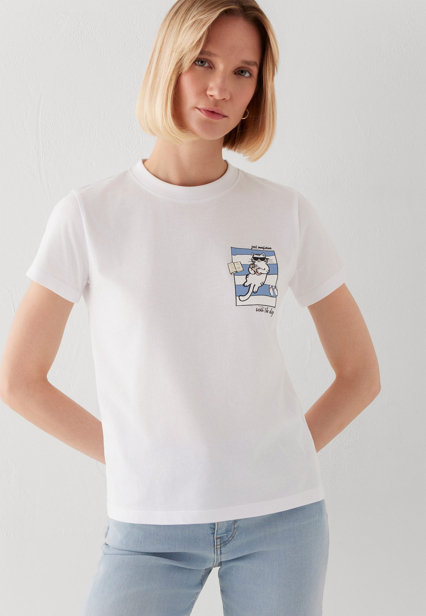 Mavi T-Shirt CAT PRINTED T-SHIRT Katzenprint T-Shirt