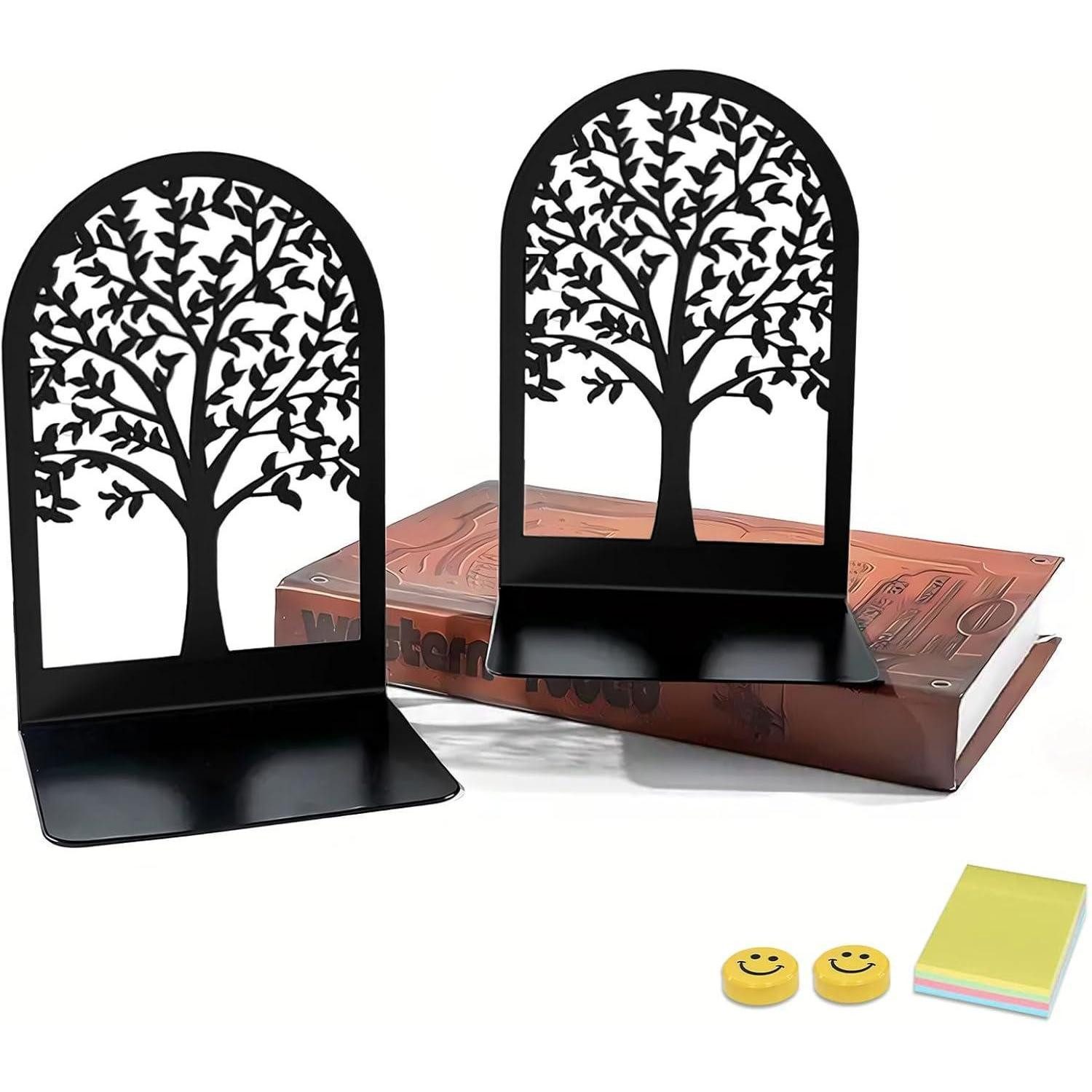 LuxusKollektion Buchstütze Buchstütze Metall Schwarz 1 Paar - Bücherhalter Regal Bücher Halter