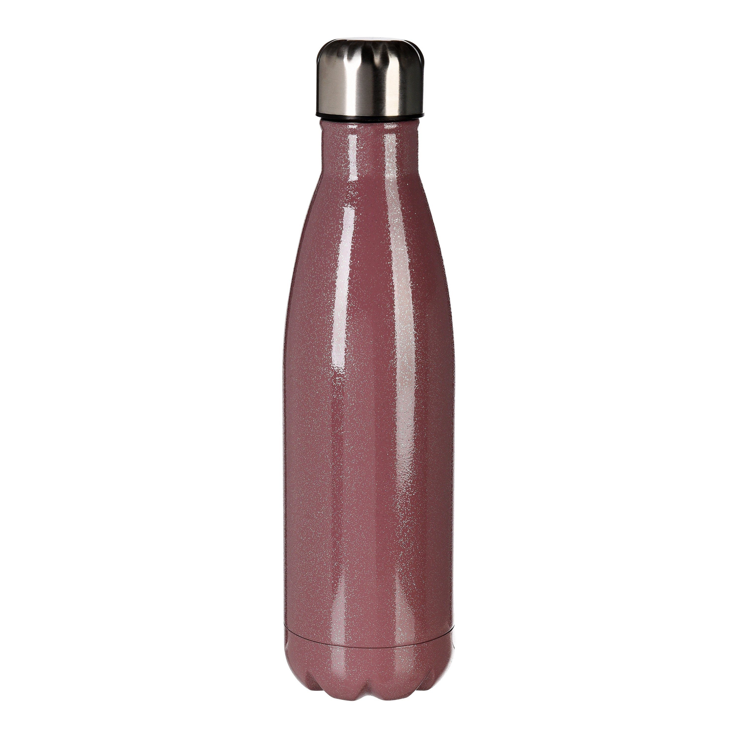 Depot Isolierflasche Isolierflasche Glitter, aus Edelstahl, Polyester,  Silikon, Ø 6.5 Zentimeter