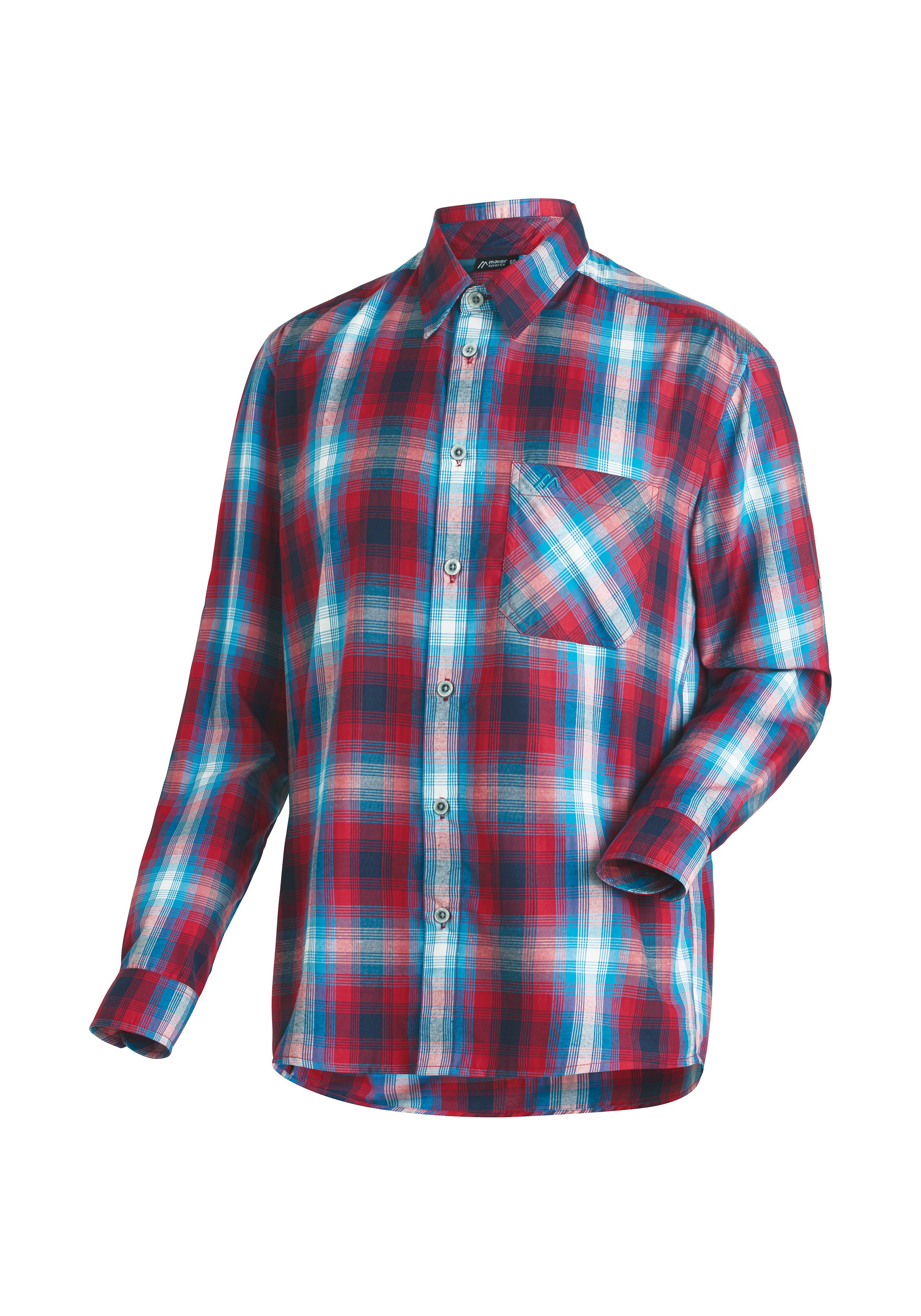Maier Sports Funktionshemd Claas Herren Hemd, langarm Karohemd für Outdoor und Freizeit