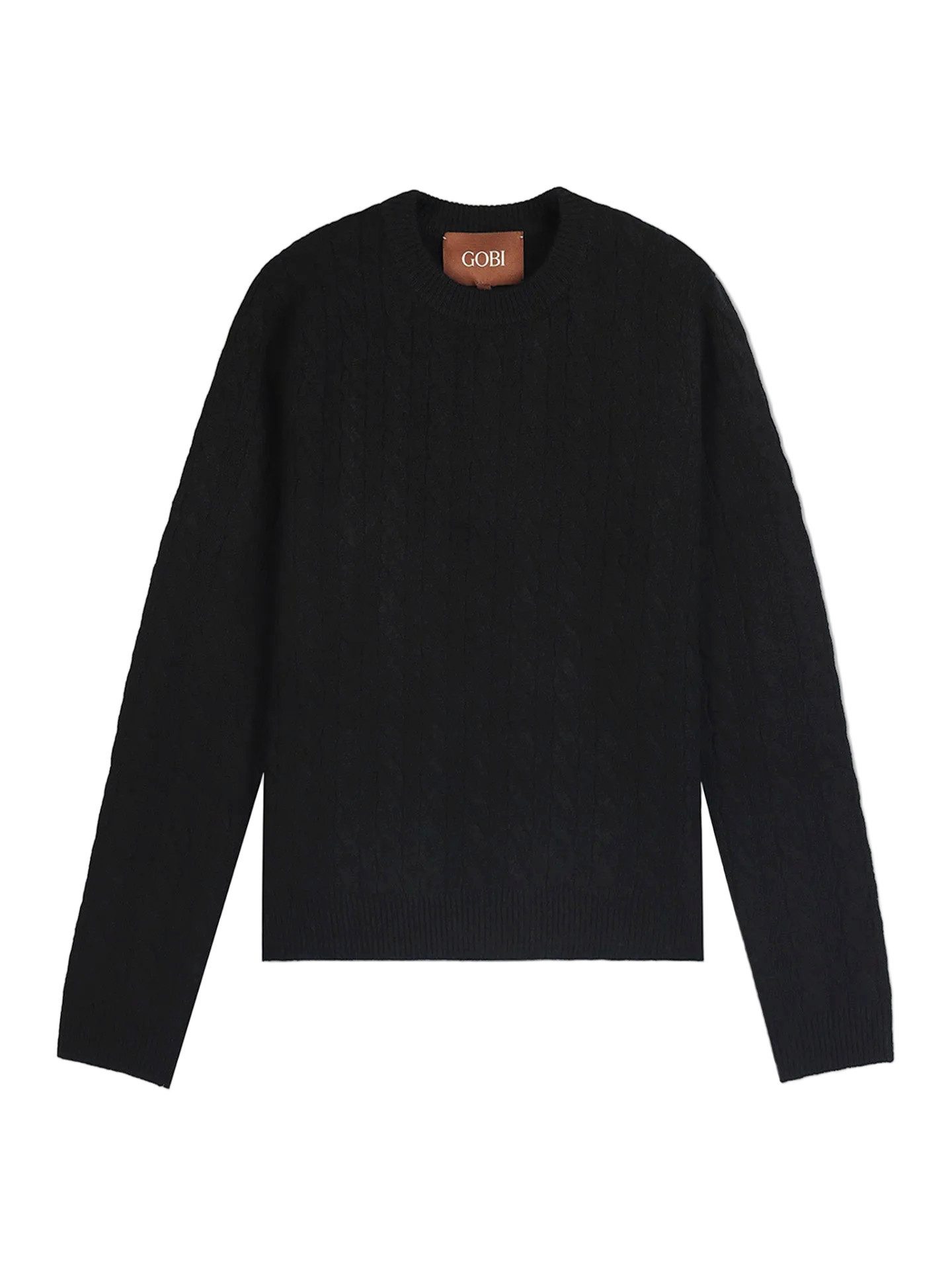 GOBI Cashmere Rundhalspullover Kaschmir-Pullover mit durchgehendem Zopfmuster