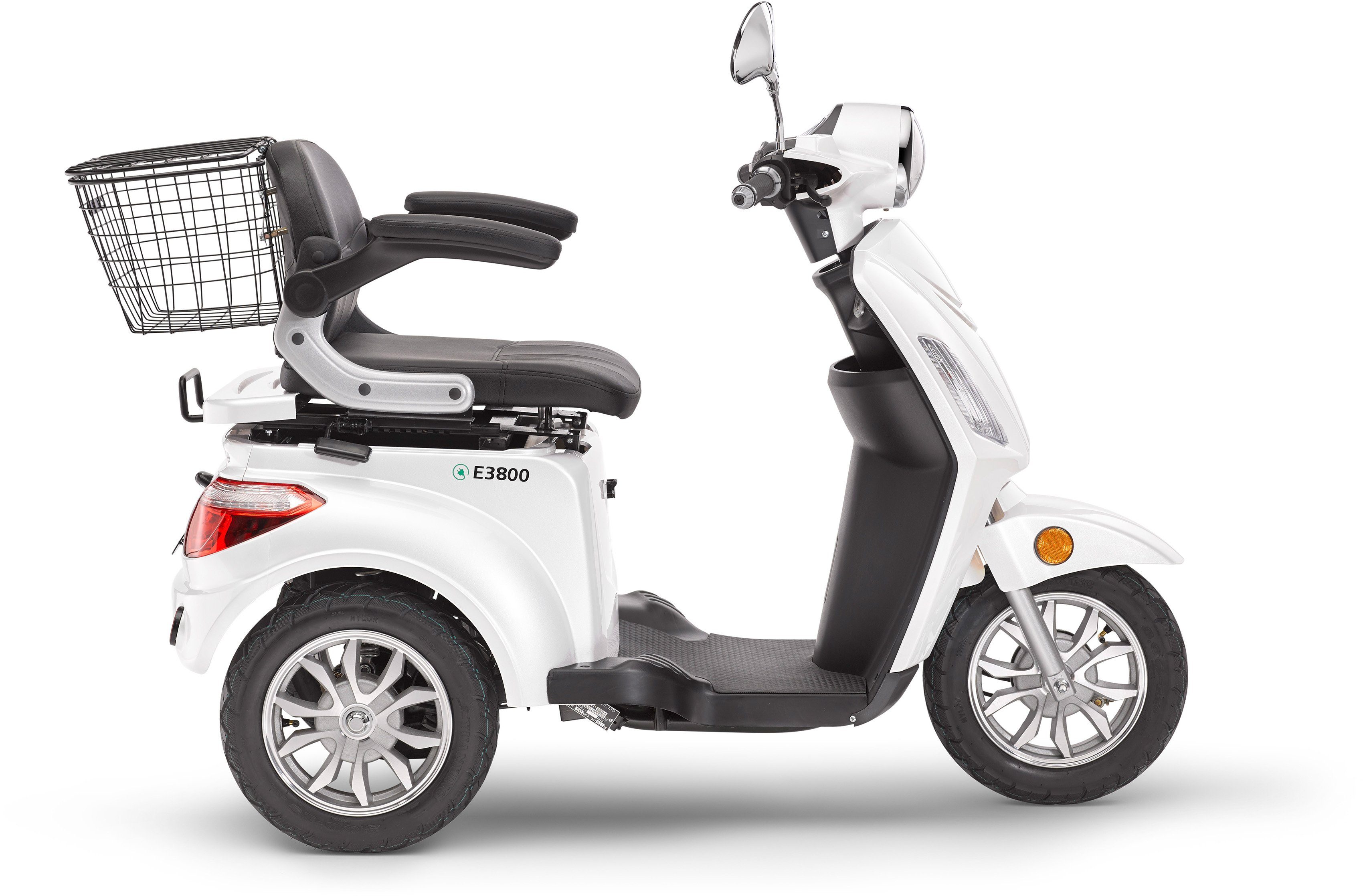 Luxxon Elektromobil E3800, 800 W, 20 km/h, (Elektroroller, Korb), bis zu 65 km Reichweite, Elektro Dreirad, Seniorenmobil