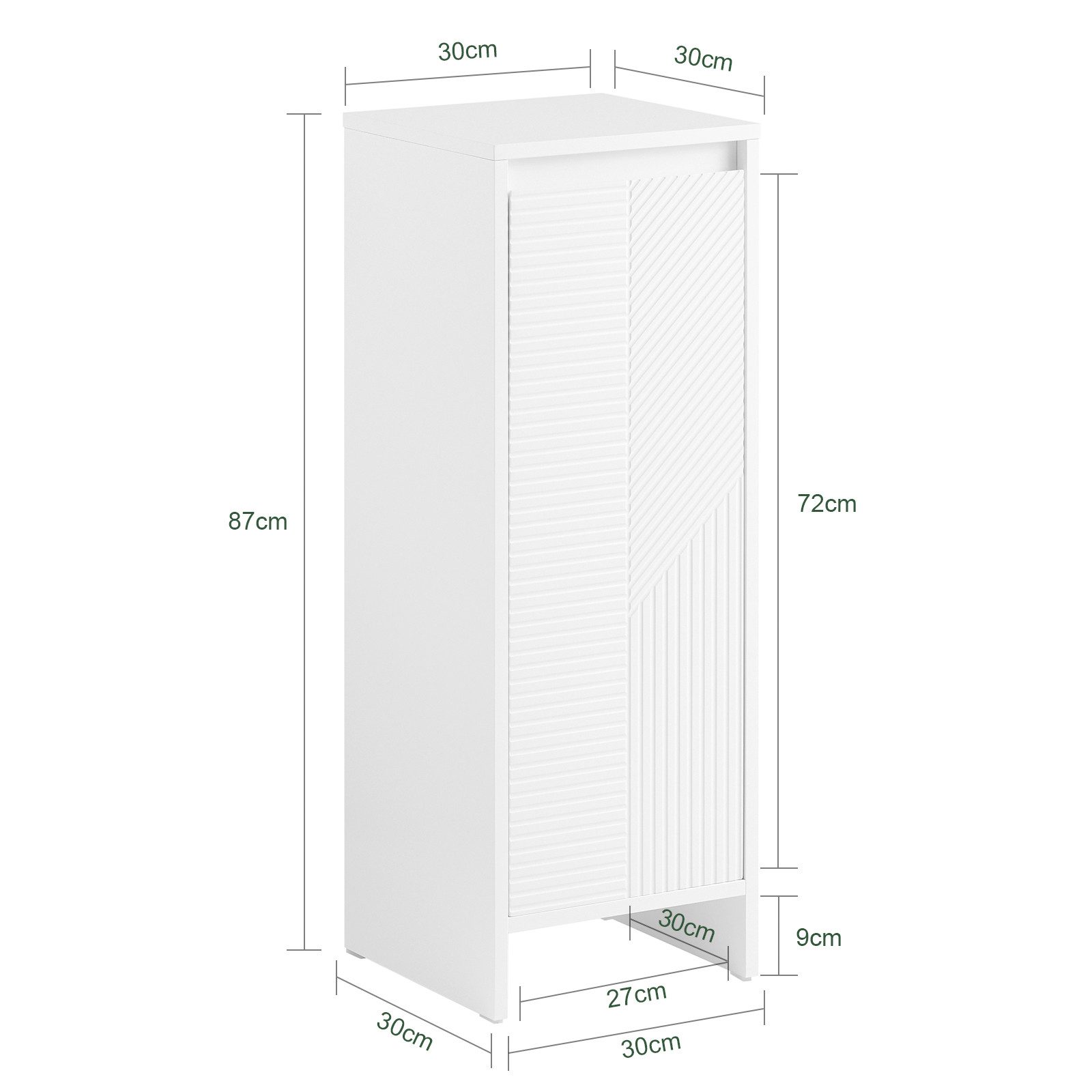 SoBuy Wäscheschrank BZR154, Badschrank Badezimmerschrank schmal, Badkommode mit ausklappbarem Wäschesack Wäschesammler Wäschekorb – Bild 5 von 5
