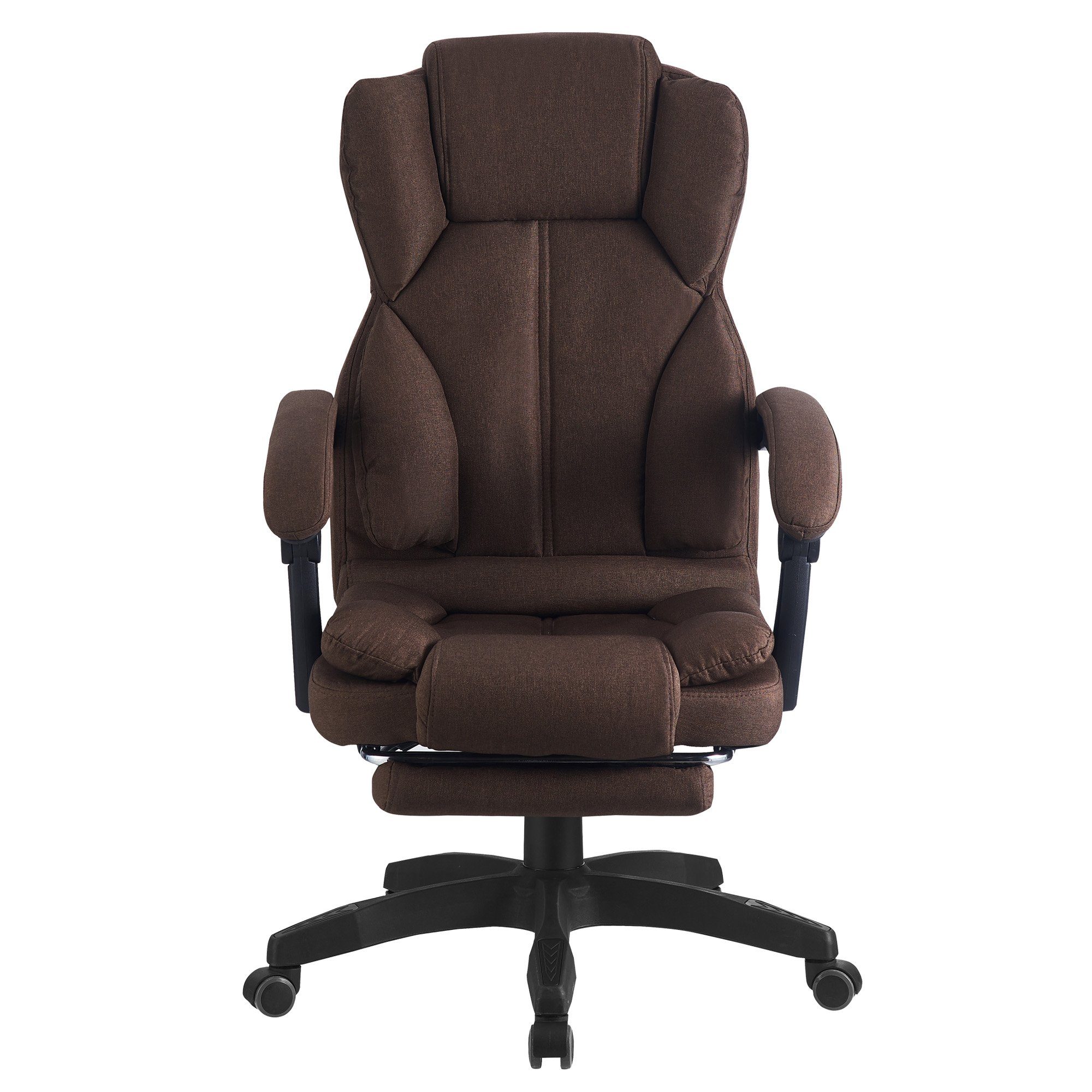 (einzeln), Ares in Office Chefsessel Stoff-Design Bürostuhl Braun mit Armlehnen Chair flexiblen Home TRISENS