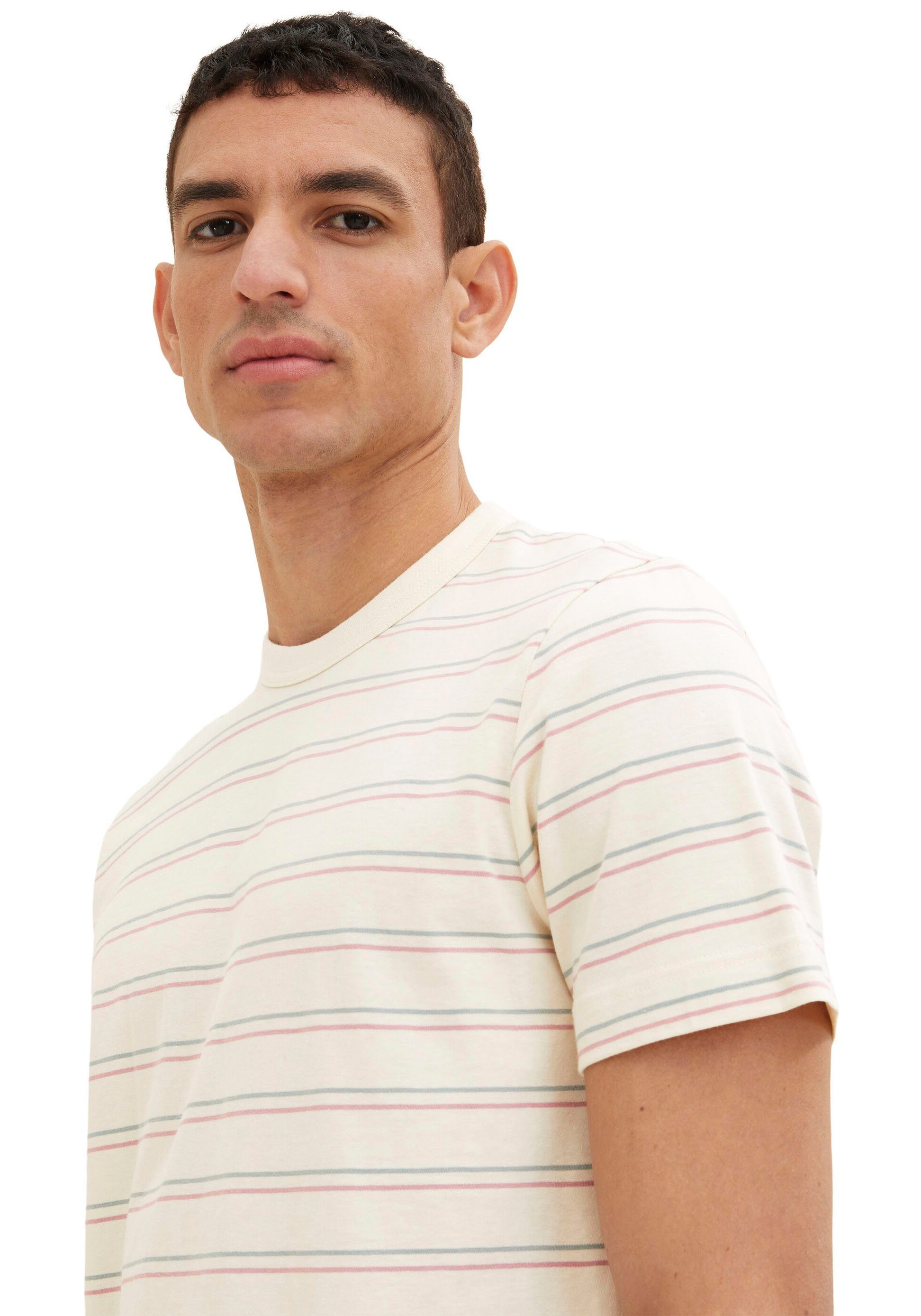 TAILOR multi vintage T-Shirt TOM beige stripe