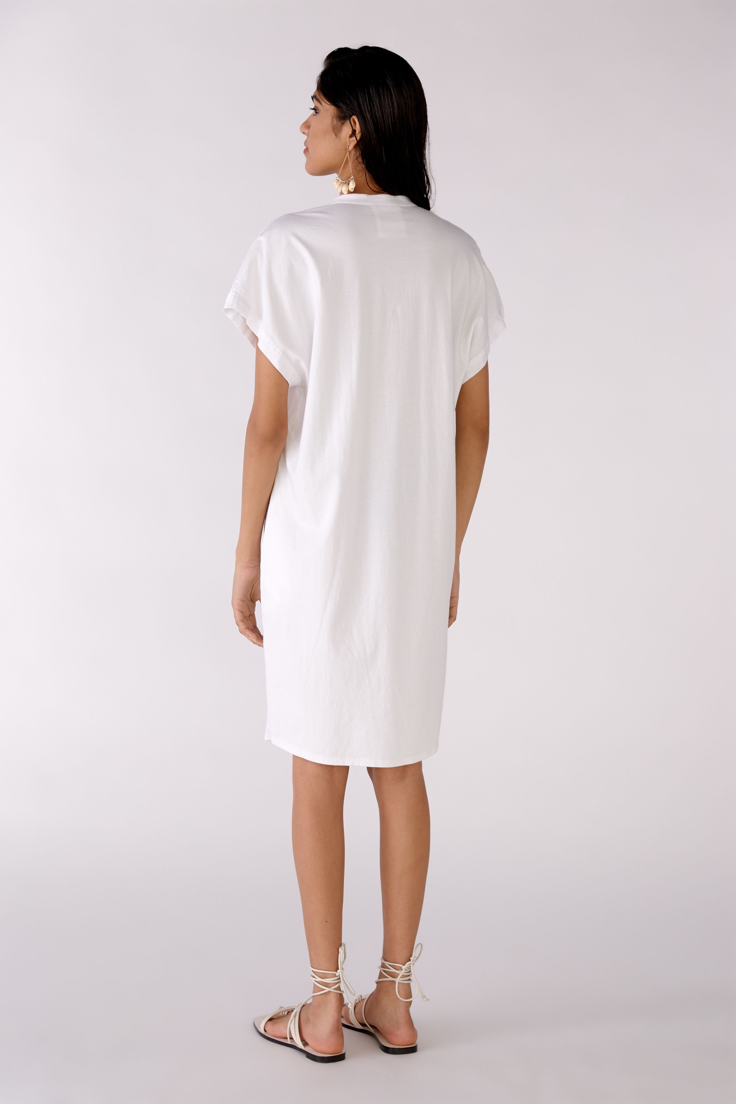 optic Jersey Patch Sommerkleid mit Oui Leinenkleid white